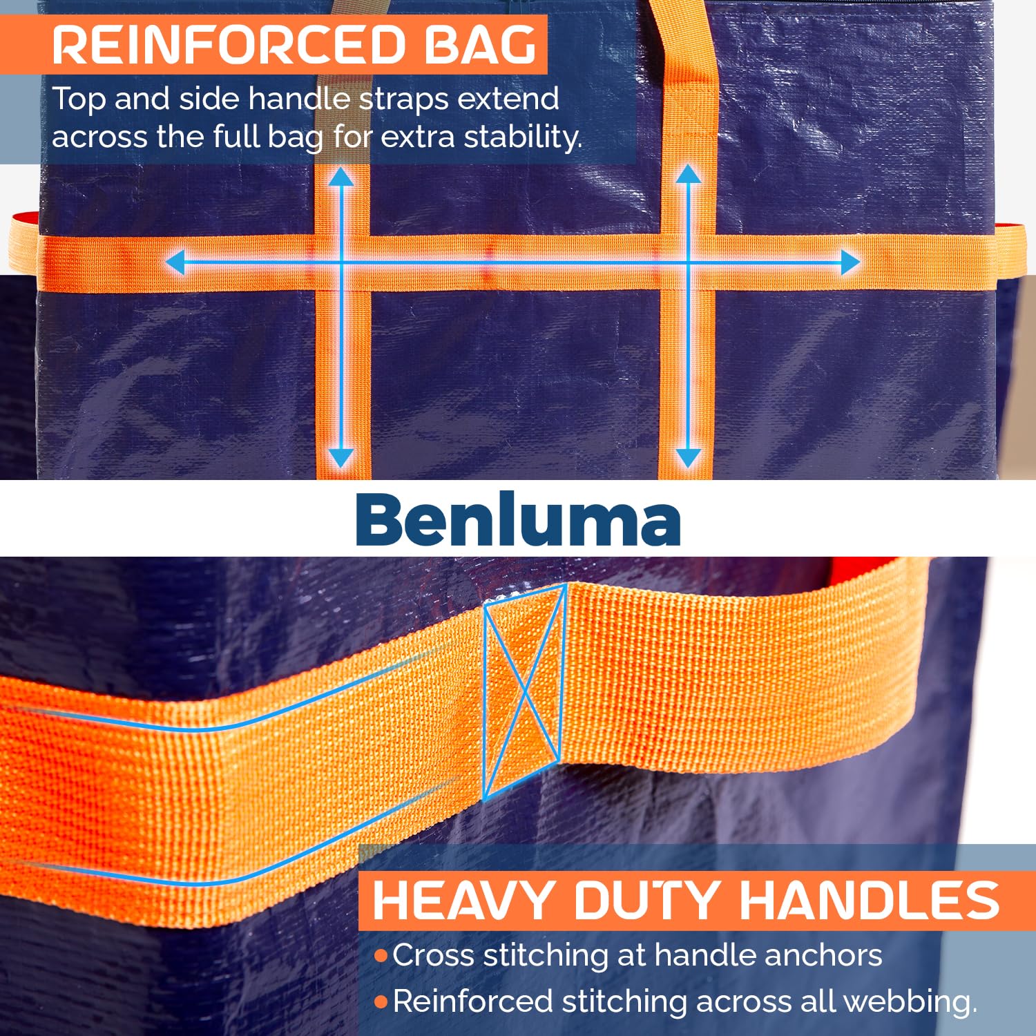 Heavy Duty Moving Bags - Extra Large Packing Boxes & Totes Alternative (6-Pack) - Perfect for Moving, Storage & Organization
