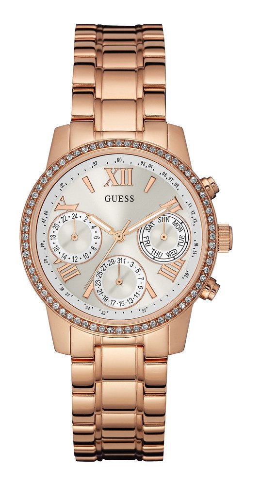 GUESS Women's Gold-Tone Stainless Steel Quartz Watch with Date Window - Model W0623L2 | Elegant Dress Watch for Office, Party & Everyday Wear