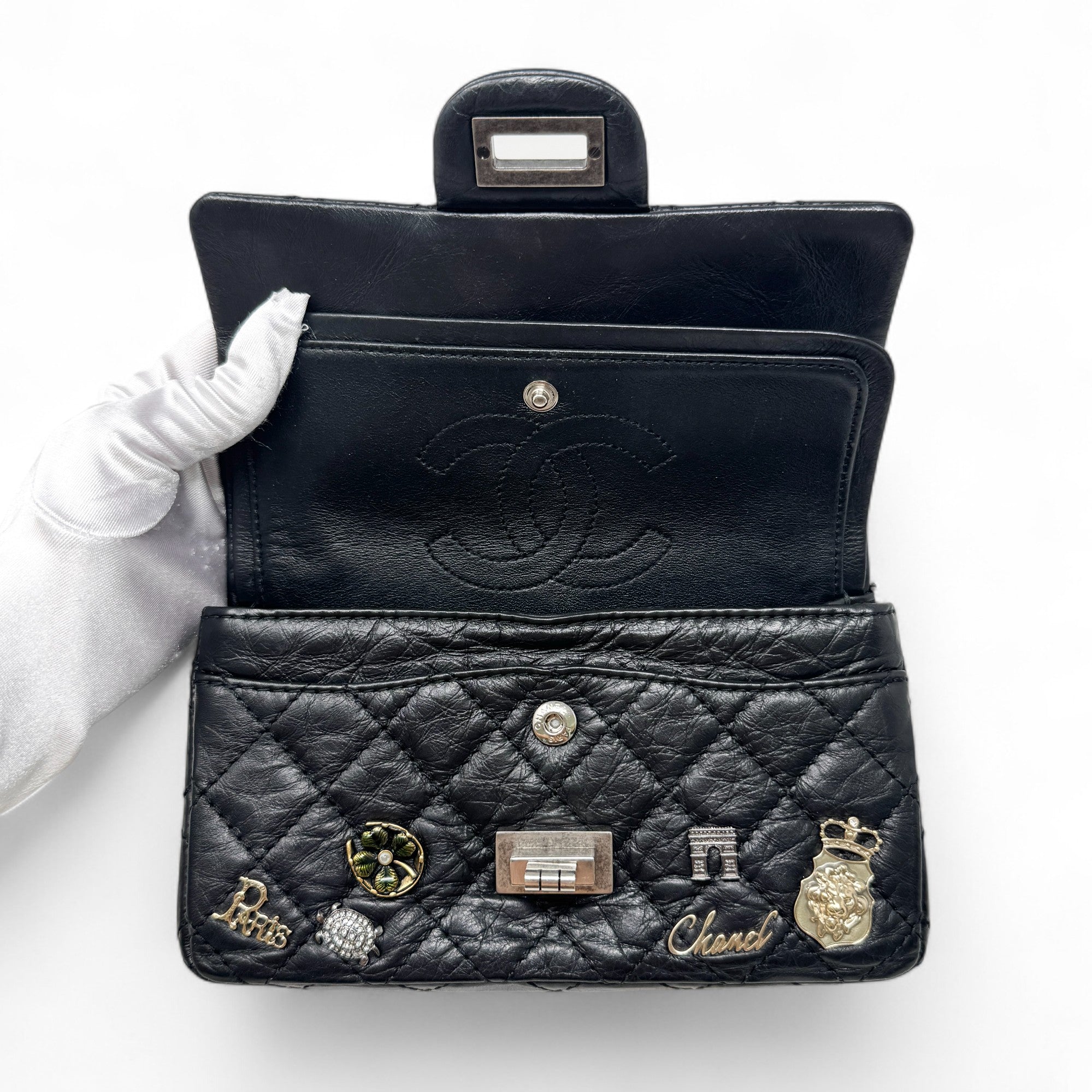 Chanel Black Charms 2.55 Reissue 224 Flap Bag - Luxury Designer Handbag for Women | Perfect for Evening Parties, Date Nights & Special Occasions