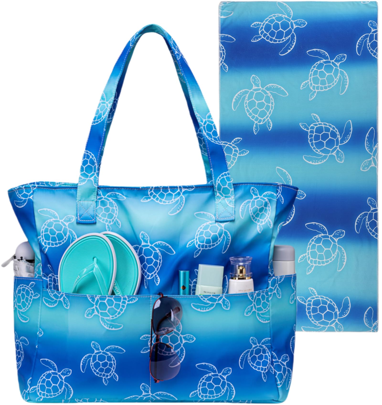 Waterproof Beach Tote Bag for Women - Extra Large Gym & Travel Carry On Bag with Wet Compartment - Perfect for Pool, Beach, Gym & Weekend Getaways