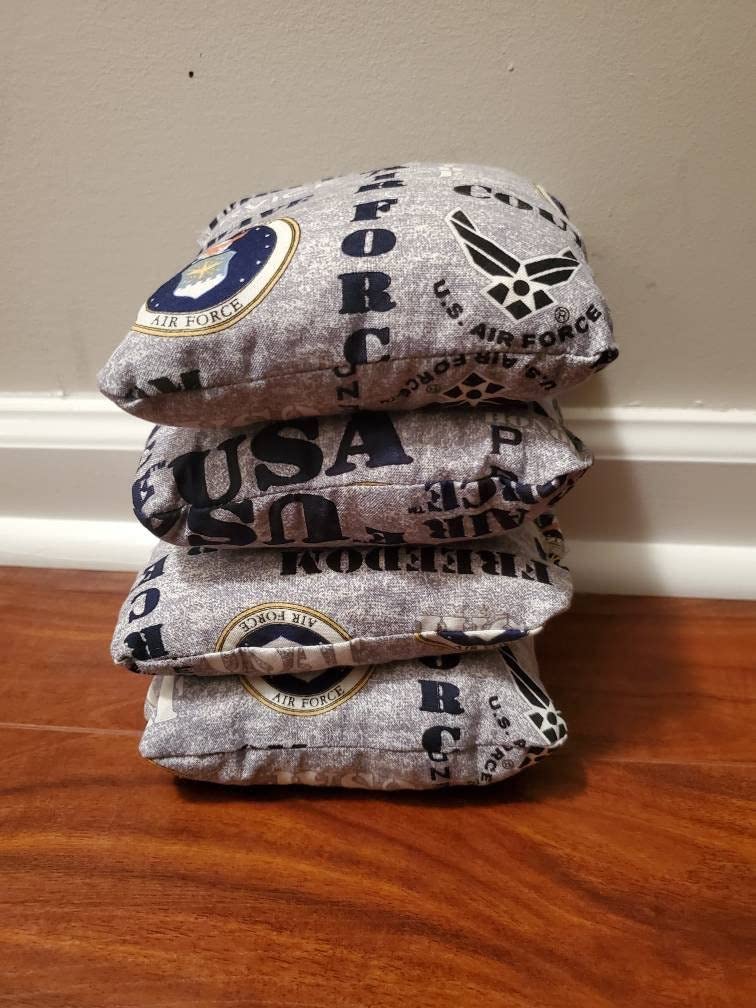 Premium USAF Cornhole Bags Set of 8 - Official Air Force Design - Perfect for Backyard Games, Tailgating & Military-Themed Parties