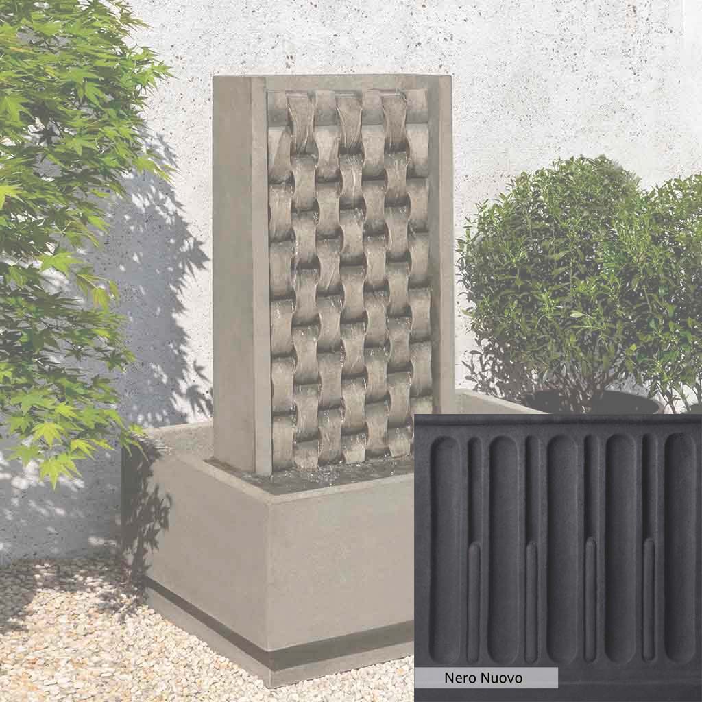 Campania International M Weave Outdoor Garden Fountain - Classic Woven Design for Patio, Yard, and Landscape Decor - Perfect for Relaxing Garden Ambiance