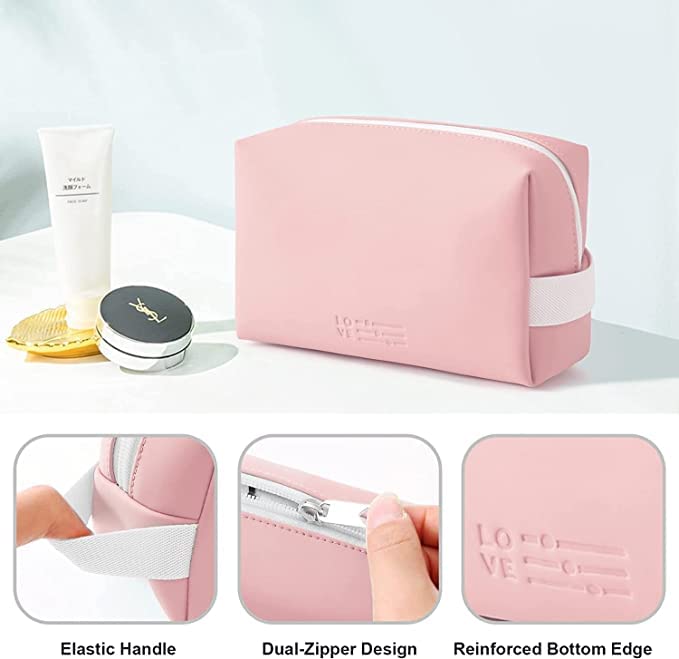 Trexee Travel Makeup Bags Set - Pink Cosmetic Pouches for Home & Travel