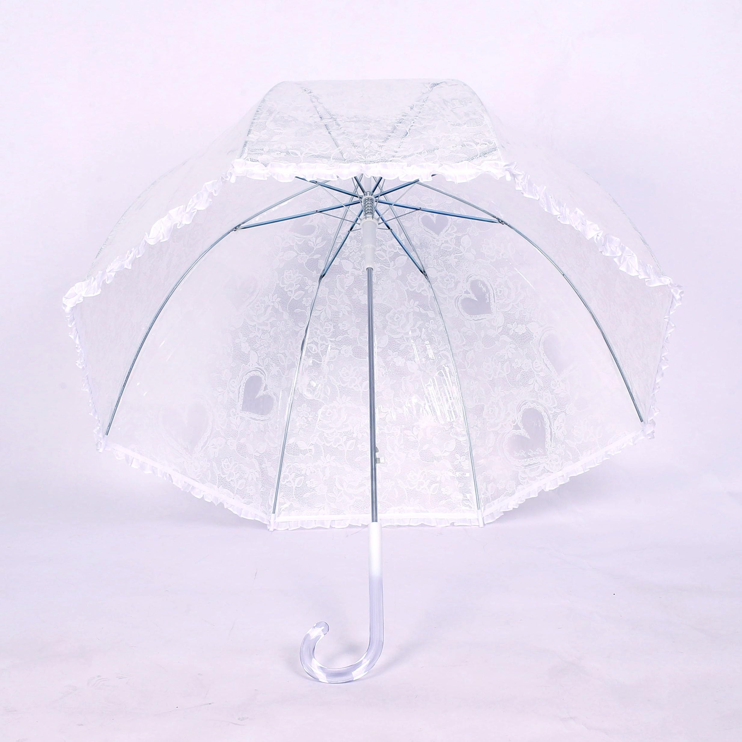 Vintage Wedding Bridal Umbrella - Chesoon Elegant Plastic Lace Parasol with 8 Ribs, Lightweight Windproof Dome Canopy for Outdoor Ceremonies, Photo Shoots & Garden Parties
