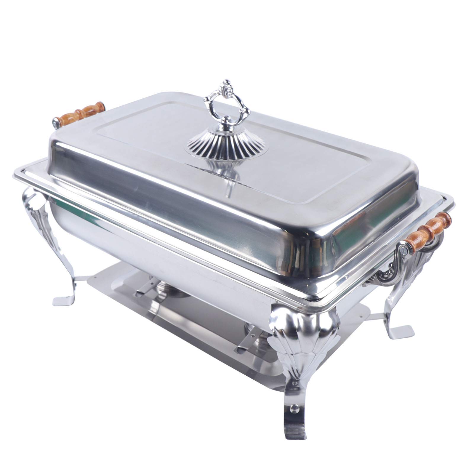 Stainless Steel 9L Rectangular Buffet Chafing Dish Set - Food Warmer for Catering, Buffet, Party & Restaurant Use - Ideal for Home, Events & Professional Kitchens