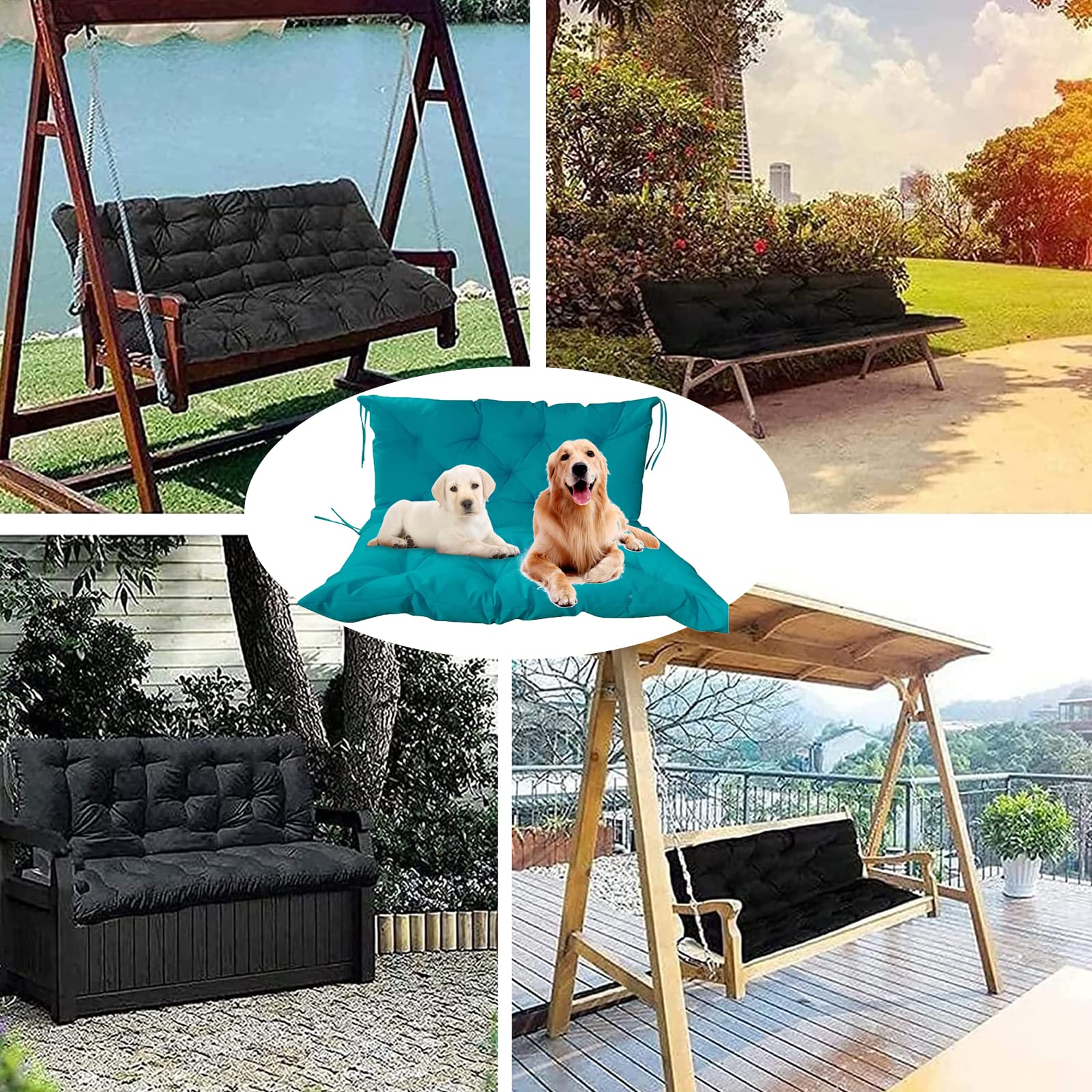 Thickened Swing Chair Cushion Seat Pads - Premium Outdoor Lounger & Recliner Bench Cushions (150x100x10cm) for Patio Furniture, Garden, Camping & Dining - Waterproof & Comfortable Outdoor Seating Solution