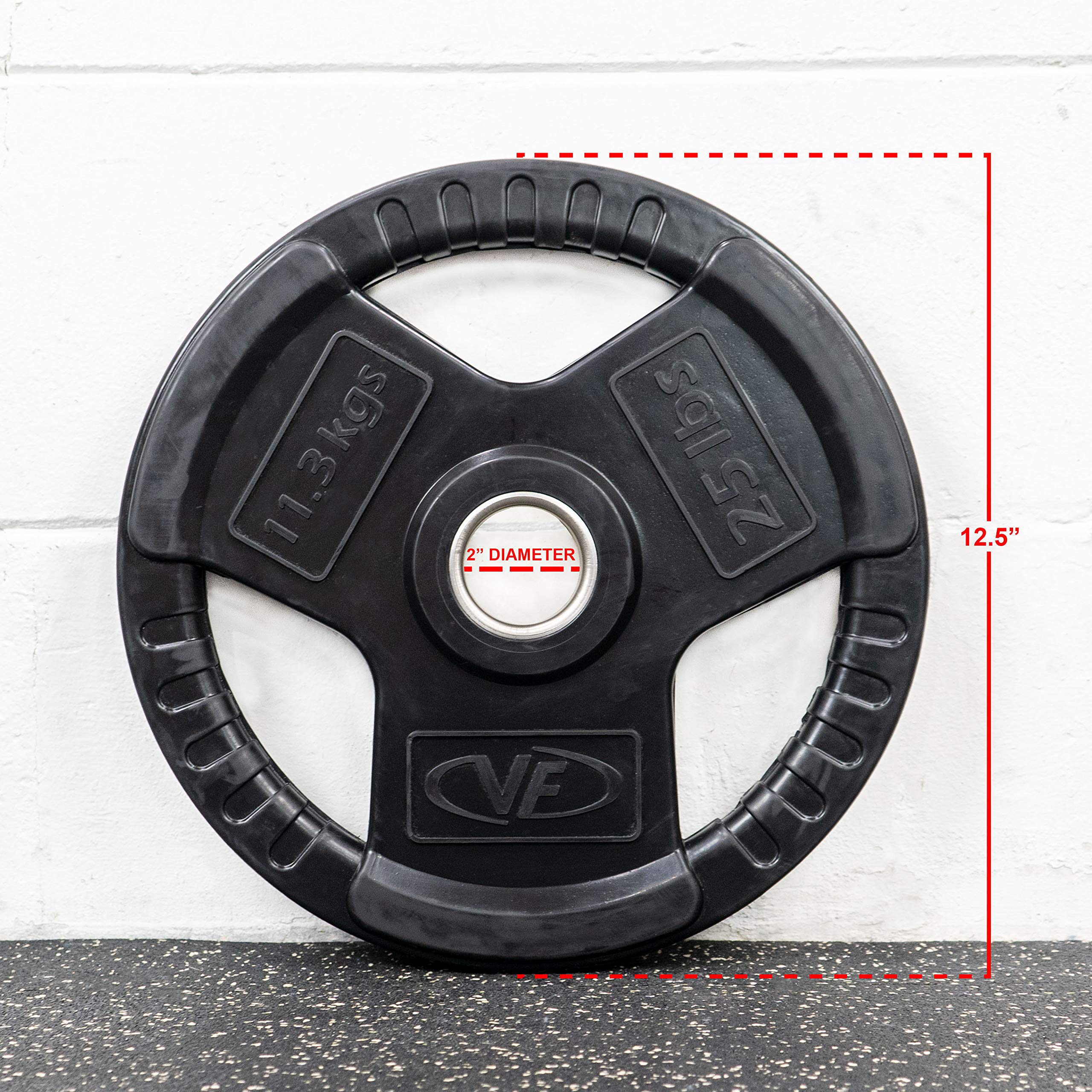 Valor Fitness OP Olympic Weight Plates - Coated Rubber Weights Set with Grips for Home Gym | Durable Barbell Weights for Strength Training & CrossFit Workouts