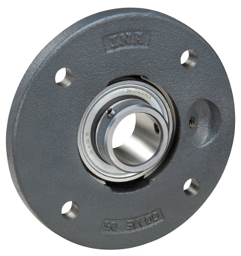 INA/Schaeffler Technologies PMEY25-N 4-Bolt Flange Bearing - 25mm Bore Diameter, Set Screw Locking, Cast Iron Housing, 52100 Chrome Steel - Ideal for Industrial Machinery, Conveyor Systems & Power Transmission Applications