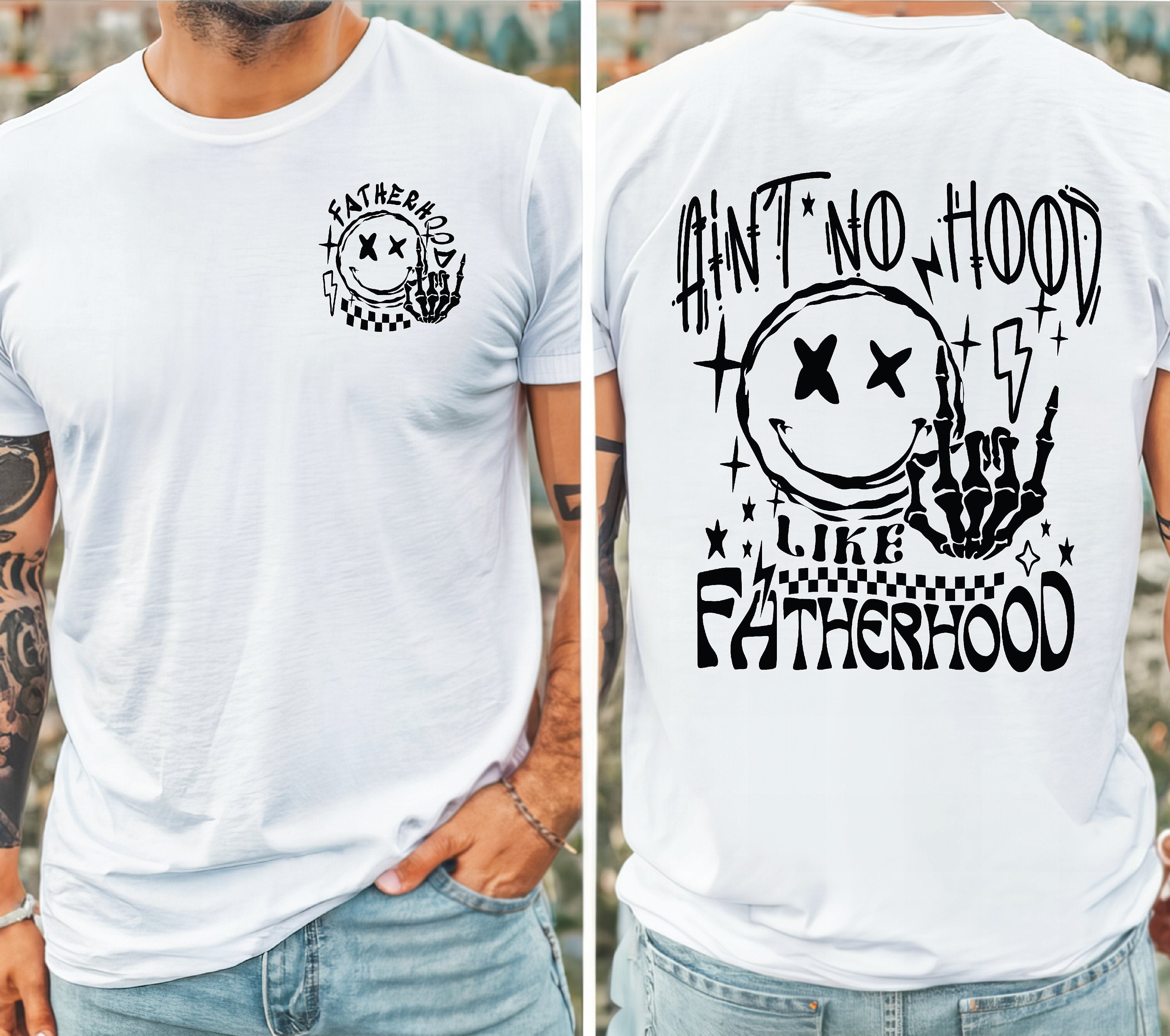 Fatherhood T-Shirt for Dads - Funny Dad Gift, White Cotton Tee - Perfect for Father's Day, Birthday & Family Events