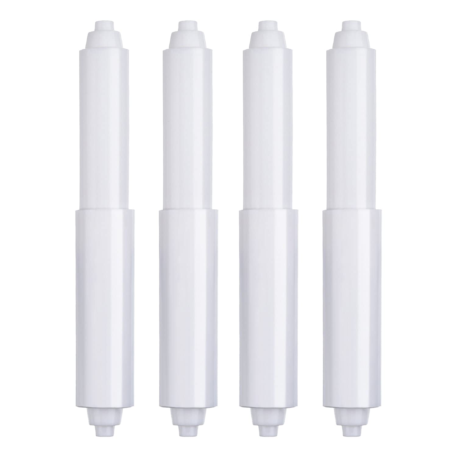 4-Pack Universal Plastic Retractable Toilet Paper Roller Holder - Spring Replacement Spindle Insert for Bathroom, RV & Home Use