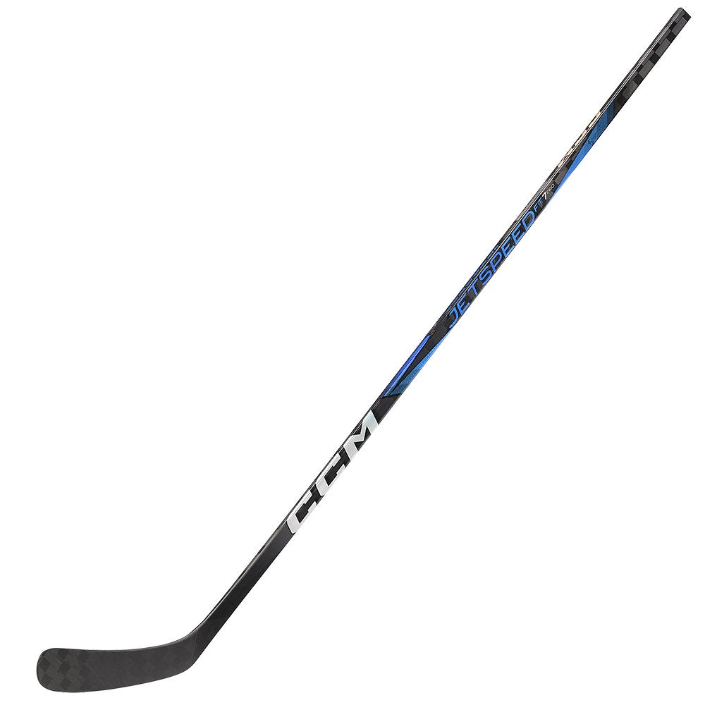 CCM Jetspeed FT7 Pro Junior Ice Hockey Stick - Lightweight Composite Hockey Stick for Youth Players, Blue - Perfect for Practice, Games & Training