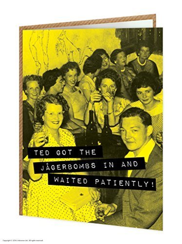 Funny Humorous Jagerbombs & Patience Birthday Greeting Card - Brainbox Candy | Perfect for Friends, Coworkers & Birthday Parties