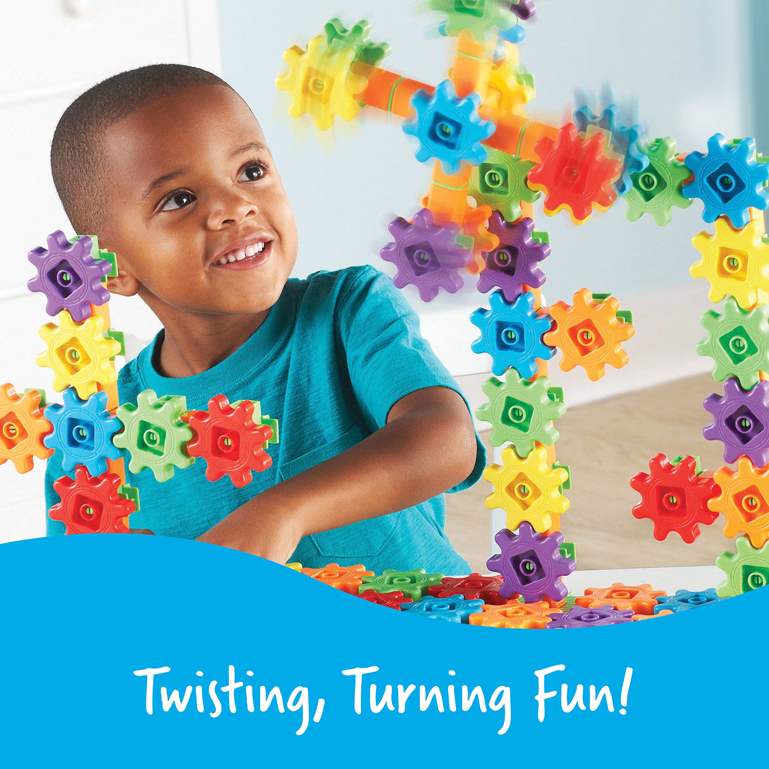 Learning Resources Gears! Gears! Gears! Super Building Toy Set - 150-Piece STEM Construction Toy for Kids Ages 3+, Educational Gear Building Kit for Creative Play & Early Engineering Skills | Perfect for Classroom, Birthday Gifts & Hands-On Learning Activities