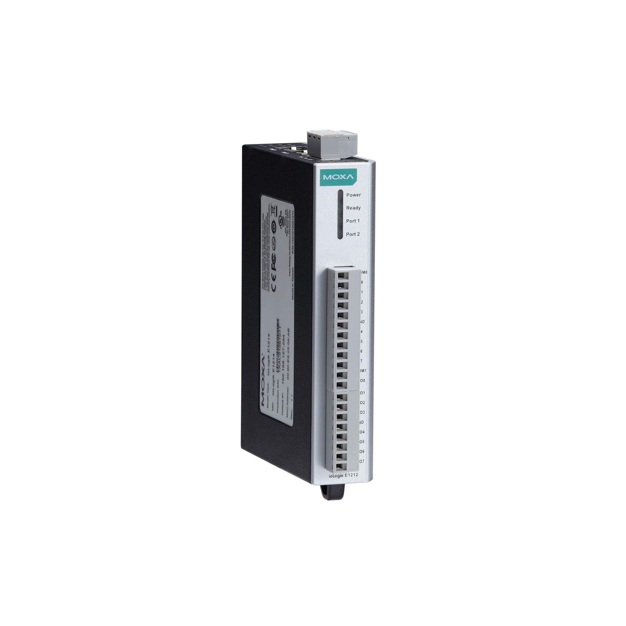 Moxa ioLogik E1240 Ethernet Remote I/O Module - 8 Analog Inputs & 2-Port Switch for Industrial Automation & SCADA Systems | Perfect for Factory Monitoring, Process Control & Equipment Data Collection