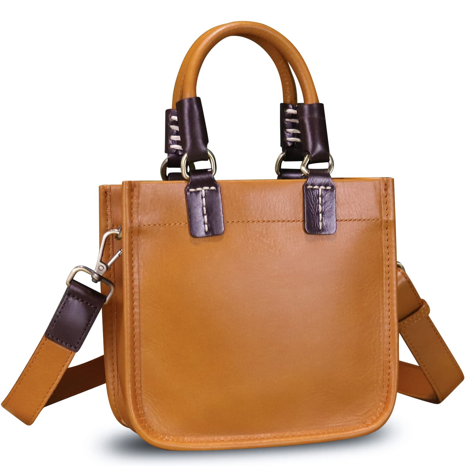 Genuine Leather Small Phone Bag for Women - Vintage Top Handle Handbag, Tiny Crossbody Satchel, Handmade Shoulder Purse | Perfect for Daily Use, Travel, and Special Occasions