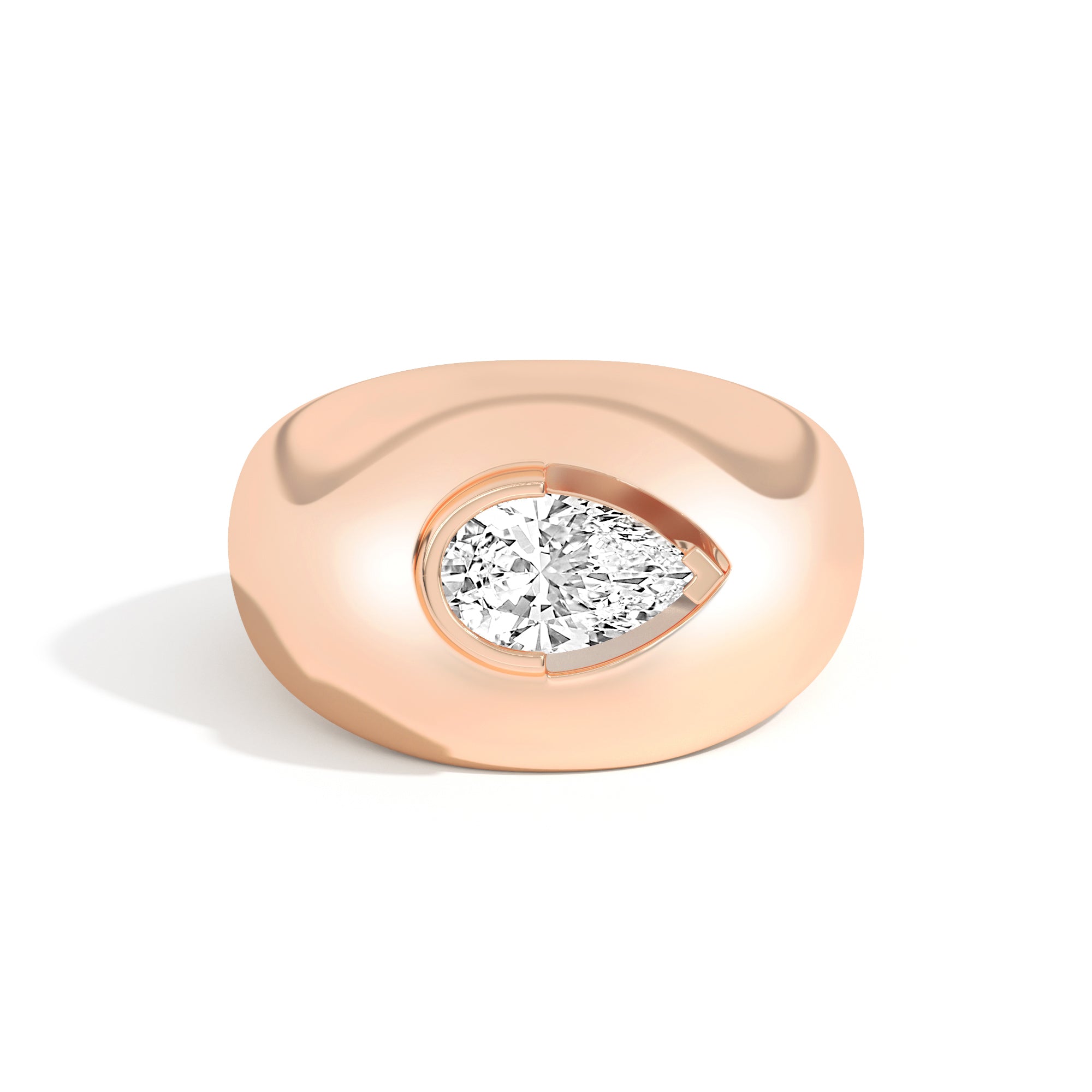 Ando Pear Negative Space Bombe Ring - Elegant Minimalist Jewelry for Women, Perfect for Weddings, Parties & Everyday Wear