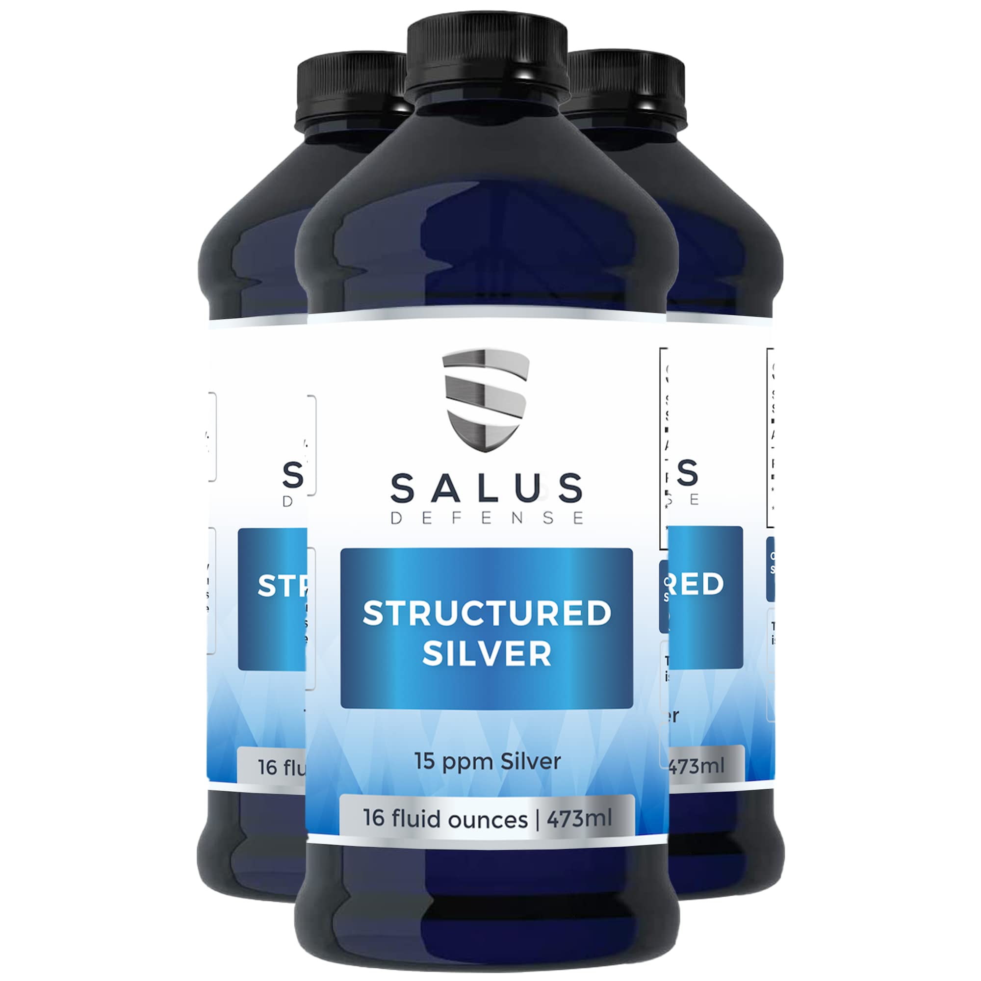 Advanced Structured Silver Liquid Supplement - 15ppm Immune Support for Daily Wellness - All Natural, No Additives - 16oz Bottle (3 Pack) - Boost Immunity & Promote Health for Active Lifestyles