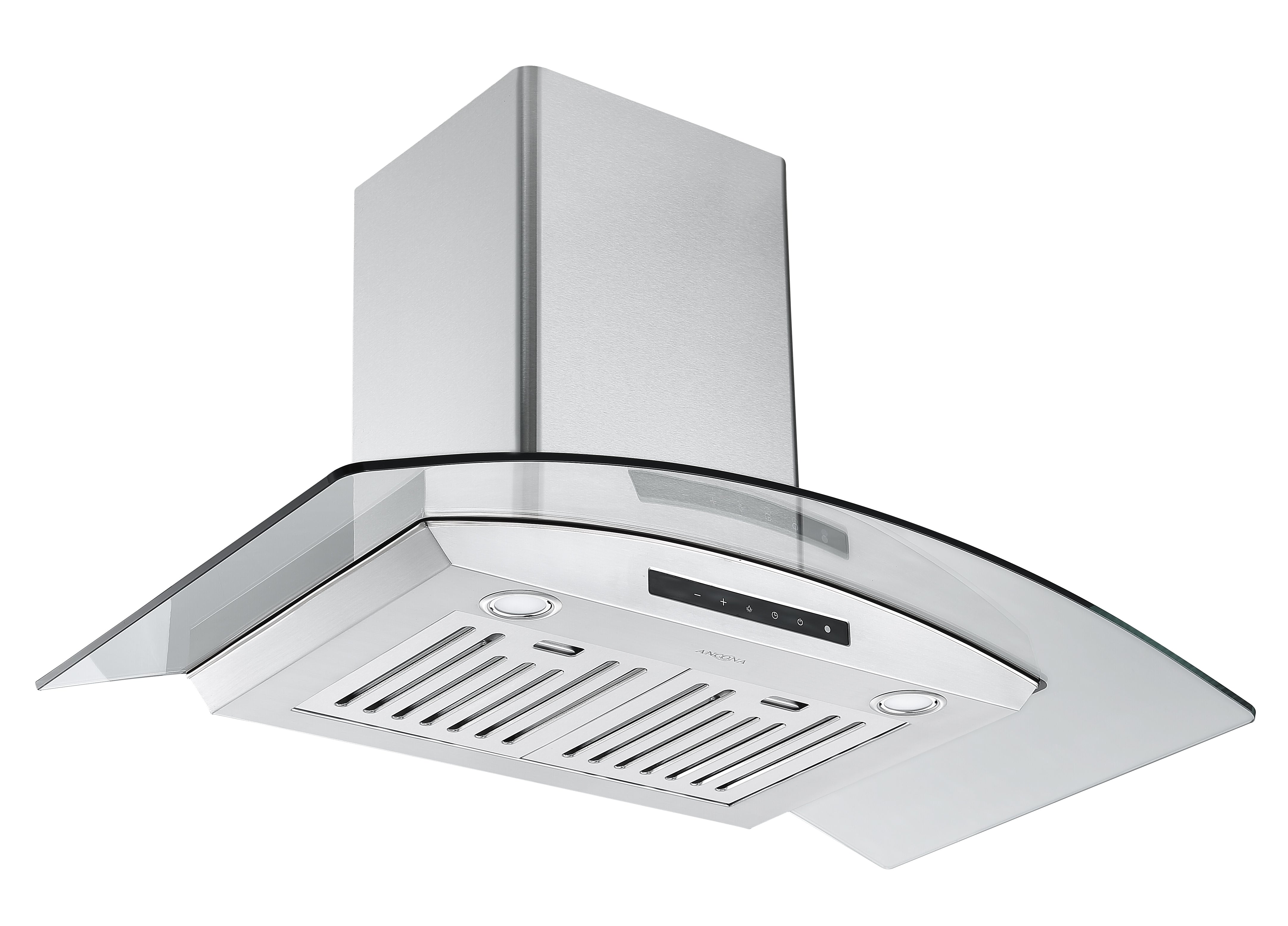 GCL636 36 Inch Stainless Steel Wall Mount Glass Canopy Range Hood with Night Light - Modern Kitchen Ventilation for Smoke & Odor Removal - Perfect for Home Cooking, Grilling, and Open-Concept Kitchens