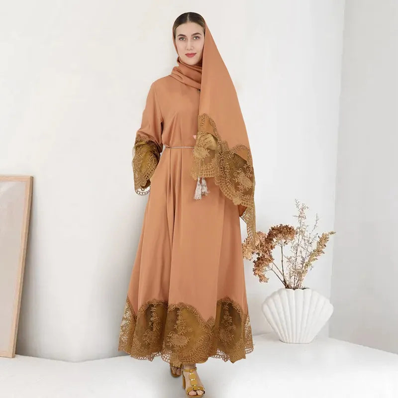 Elegant Eid Ramadan Wedding Abaya Dress with Embroidery - Perfect for Islamic Festivals, Ceremonies & Special Occasions