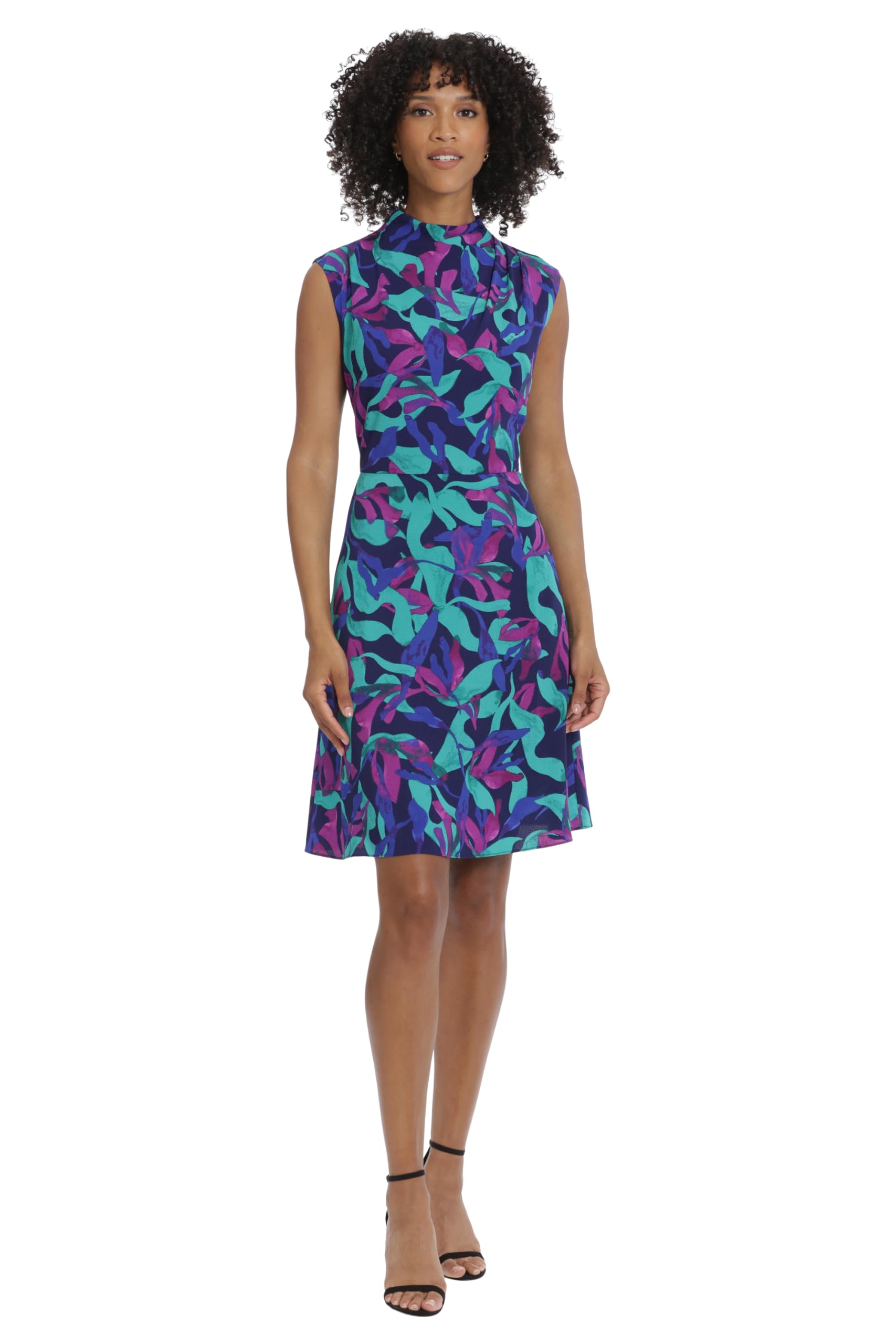 Maggy London Women's High Neck Fit and Flare Dress for Cocktail Party, Wedding Guest, Evening Gala & Special Occasions - Elegant Formal Attire for Night Out Events
