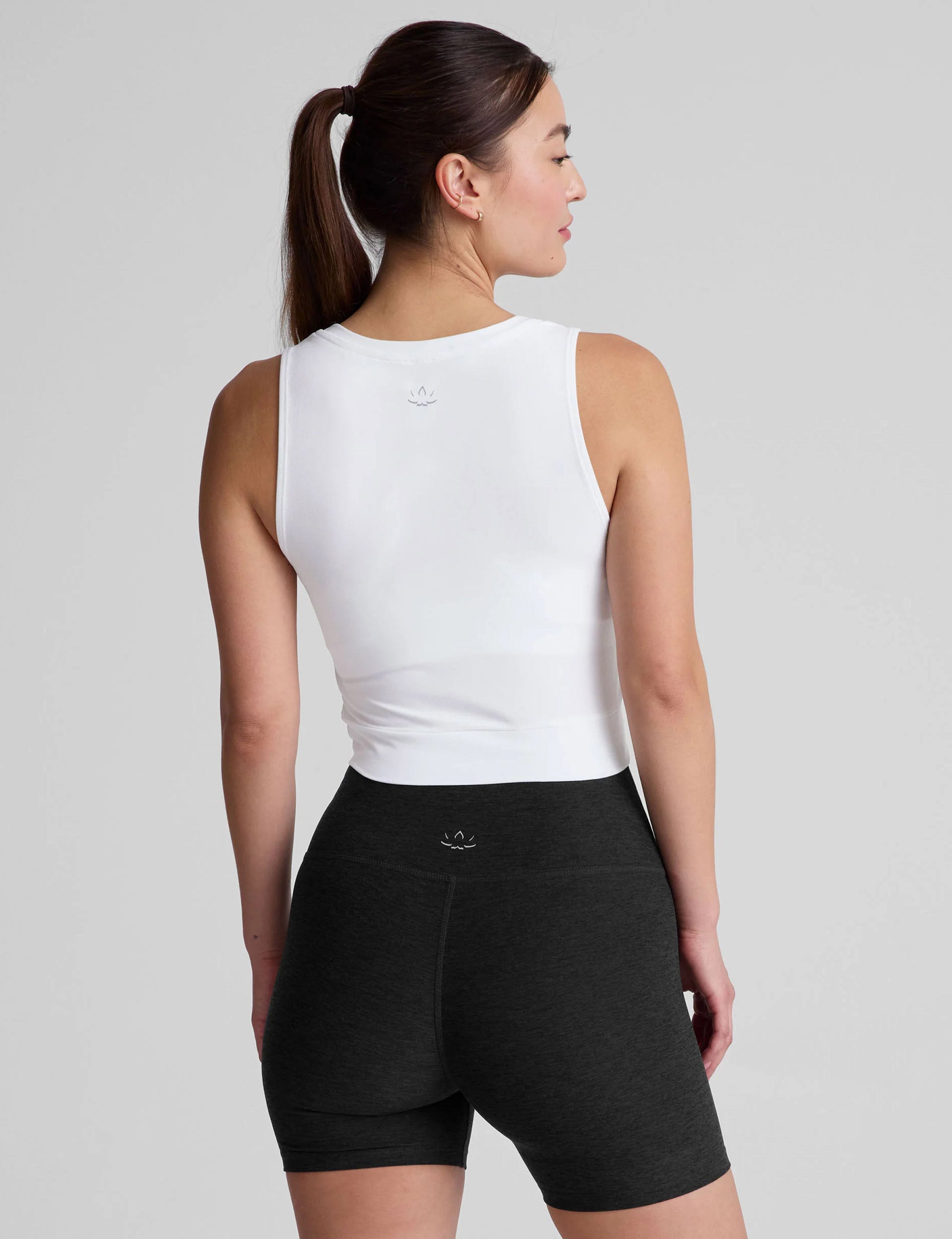 Featherweight Center Stage Cropped Tank Top - Cloud White | Women's Lightweight Workout Shirt for Yoga, Gym & Summer Fashion