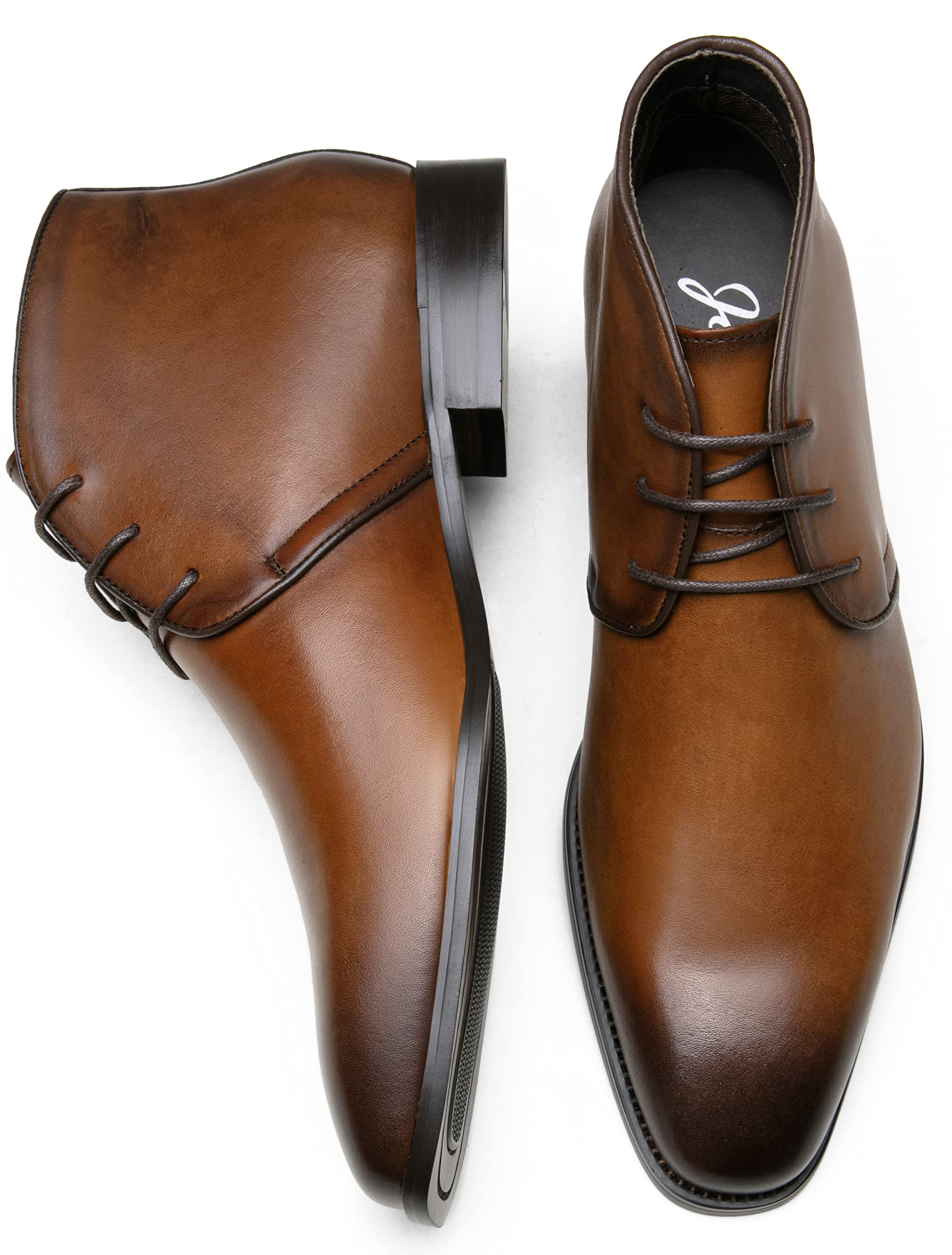 Premium Men's Leather Dress Boots - Classic Retro Ankle Chukka Boots for Polished Style | Office, Casual & Formal Occasions