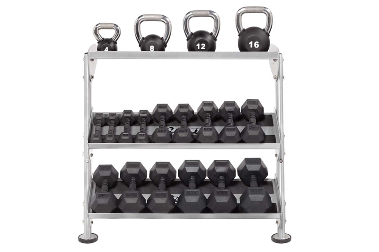 Hoist 36 2-Tier Dumbbell Rack with Optional 3rd Tier (HF 5461 OPT 36) - Heavy Duty Gym Equipment for Home & Commercial Workout Spaces