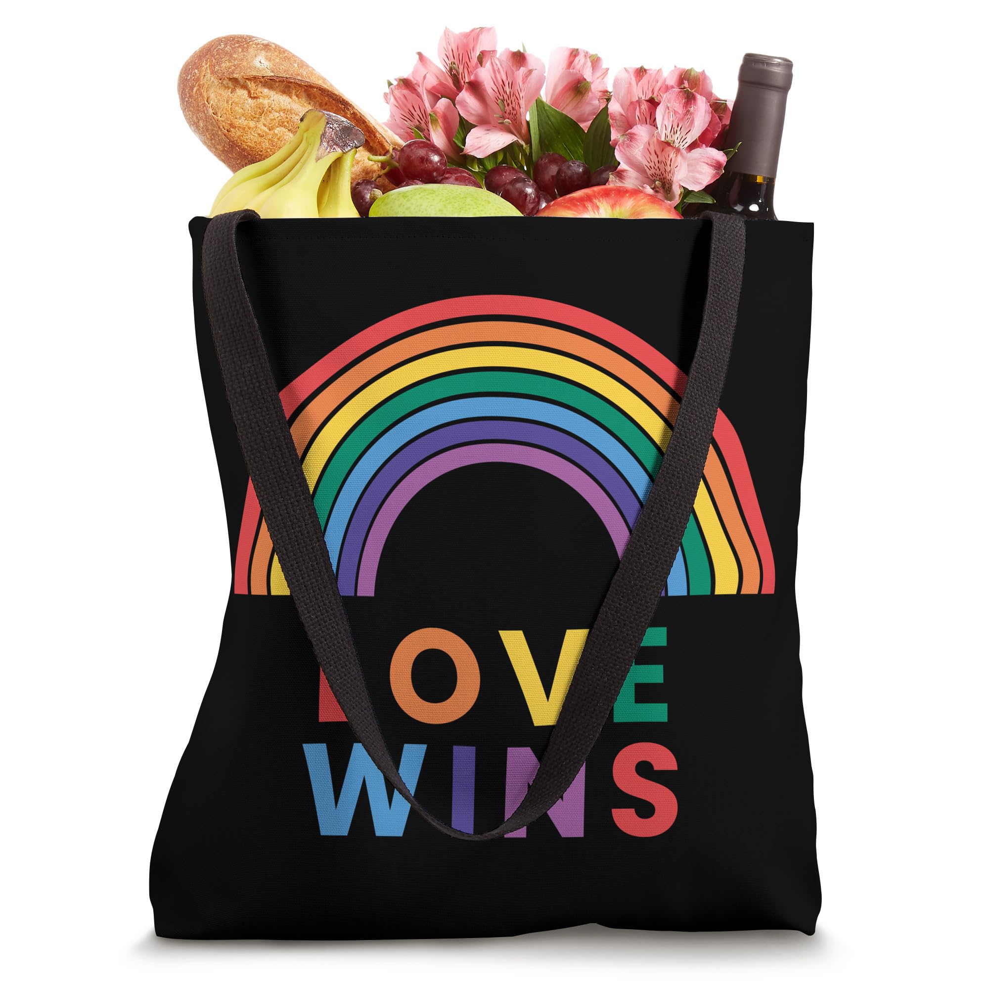 Love Wins Tote Bag - Eco-Friendly Canvas Shopping Bag for Women & Men - Perfect for Groceries, Beach, Work & Everyday Use