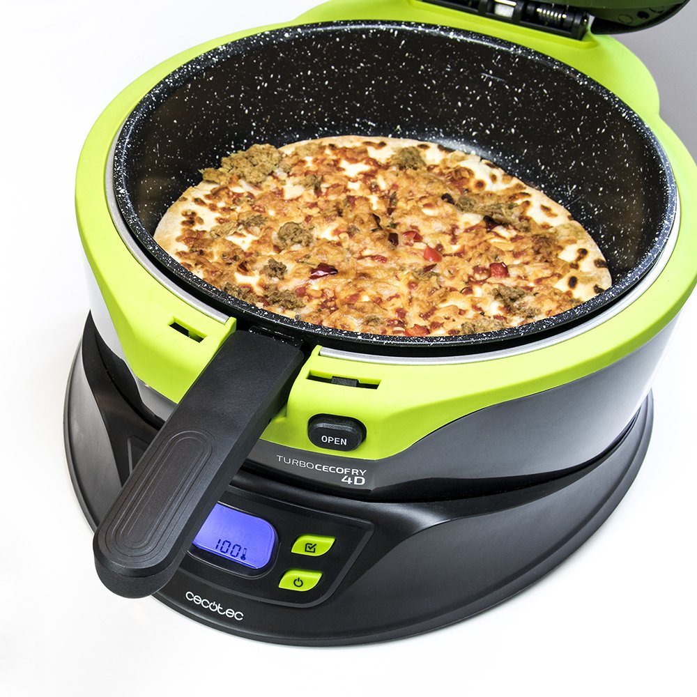 Cecotec TurboCecofry Snack & Pizza Pan Accessory - 3L Capacity, Dishwasher Safe Non-Stick Flat Plate for Cooking Snacks, Pizza, Nachos - Perfect for Parties, Movie Nights & Family Gatherings