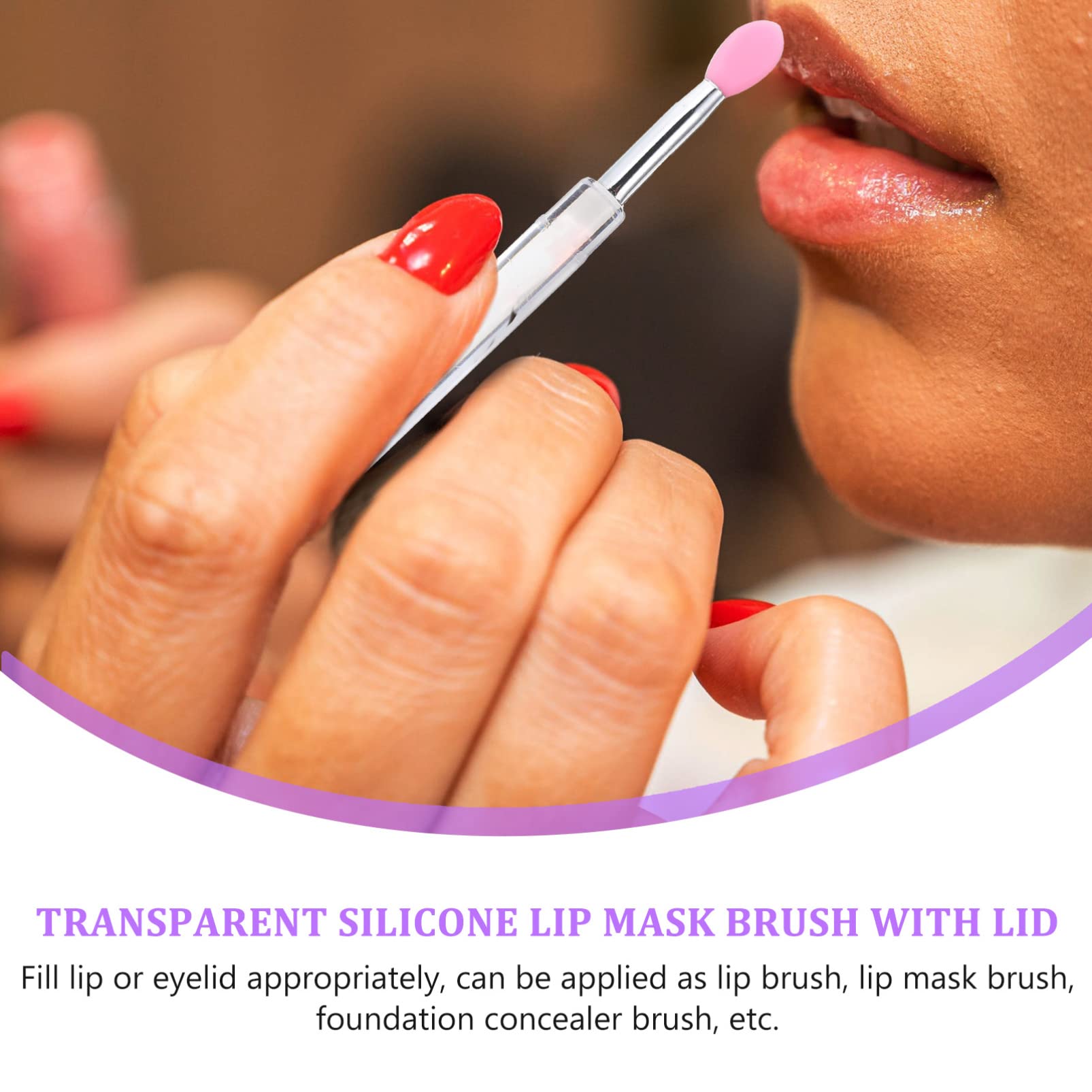 24 Pcs Silicone Lip Brush Set with Lid - Reusable Makeup Brushes for Lipstick & Eyeshadow Application - Perfect for Professional Makeup Artists & DIY Beauty Enthusiasts - Ideal for Home, Salon, and Travel Use