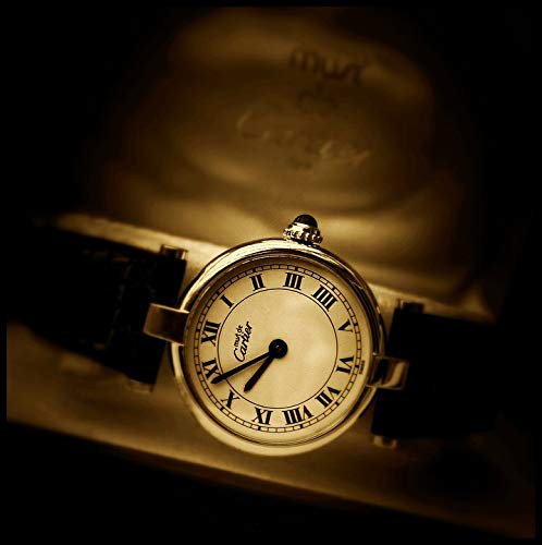 Vintage Cartier Analog Clock Watch Wall Art - 20x30 Inch Laminated Poster with Vibrant Colors - Perfect for Home & Office Decor - Fits Standard Picture Frames - Ideal Gift for Watch Enthusiasts & Luxury Lovers