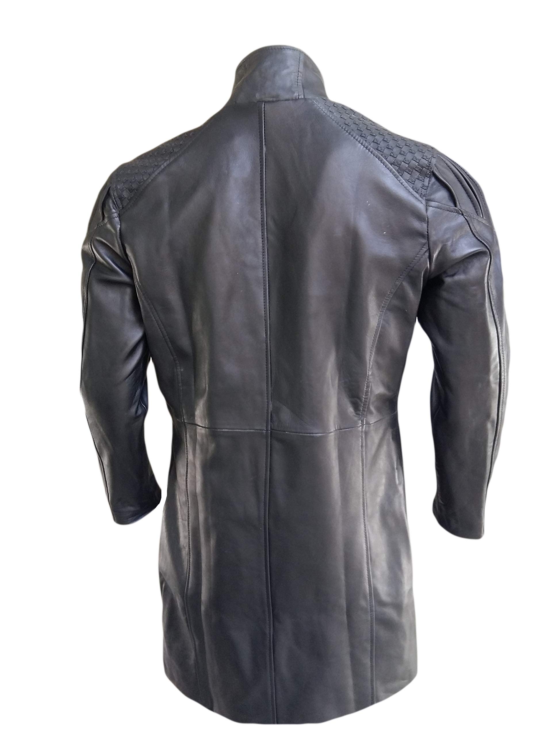 Deus Ex Human Revolution Adam Jensen Black Leather Jacket - Cosplay Costume, Video Game Inspired Outerwear for Halloween & Comic Con