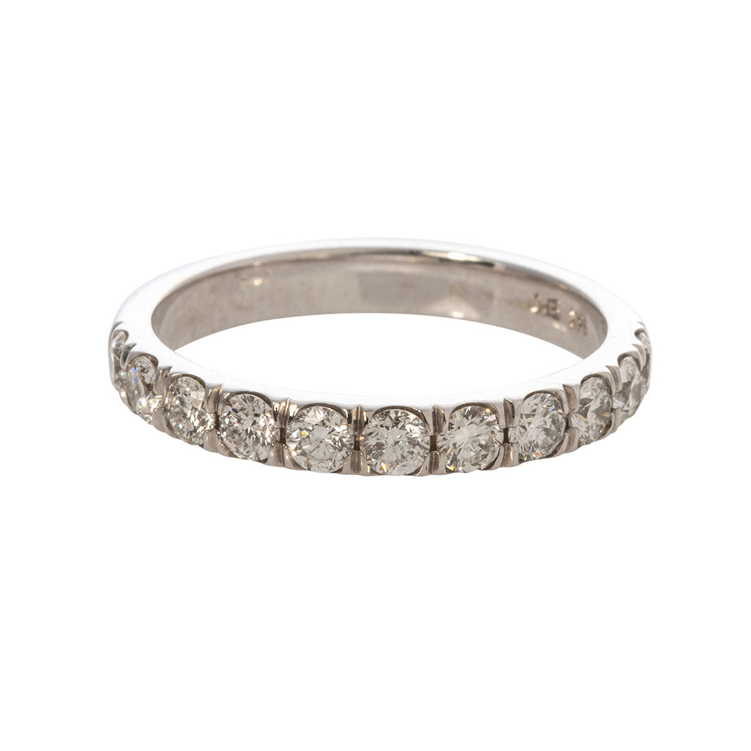 0.67ctw Diamond Pavé 14K White Gold Halfway Eternity Band Ring - Perfect for Anniversary Gifts & Wedding Jewelry