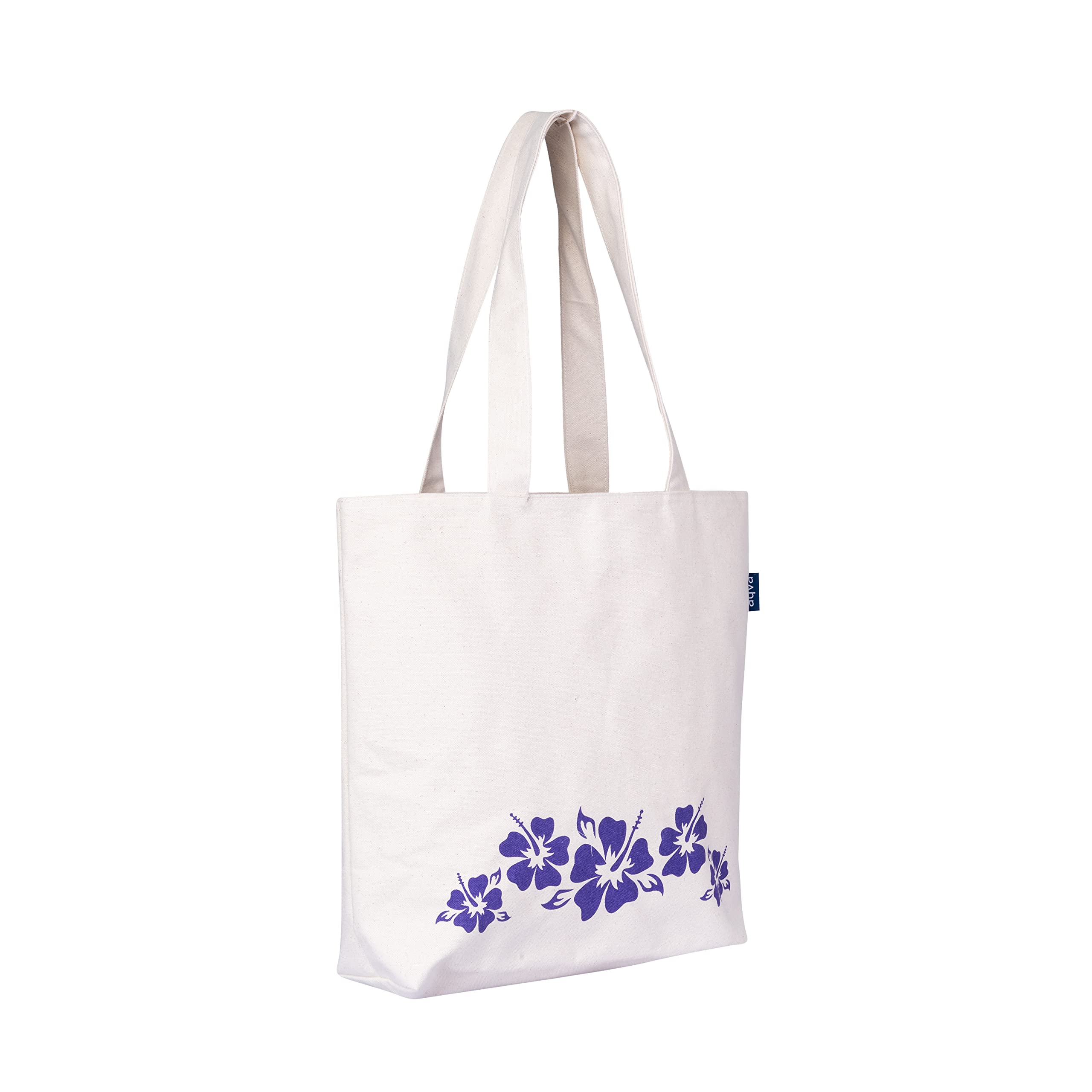 Women's Cotton Canvas Shoulder Tote Bag - Zip Top Multipurpose Handbag for Work, Travel & Shopping