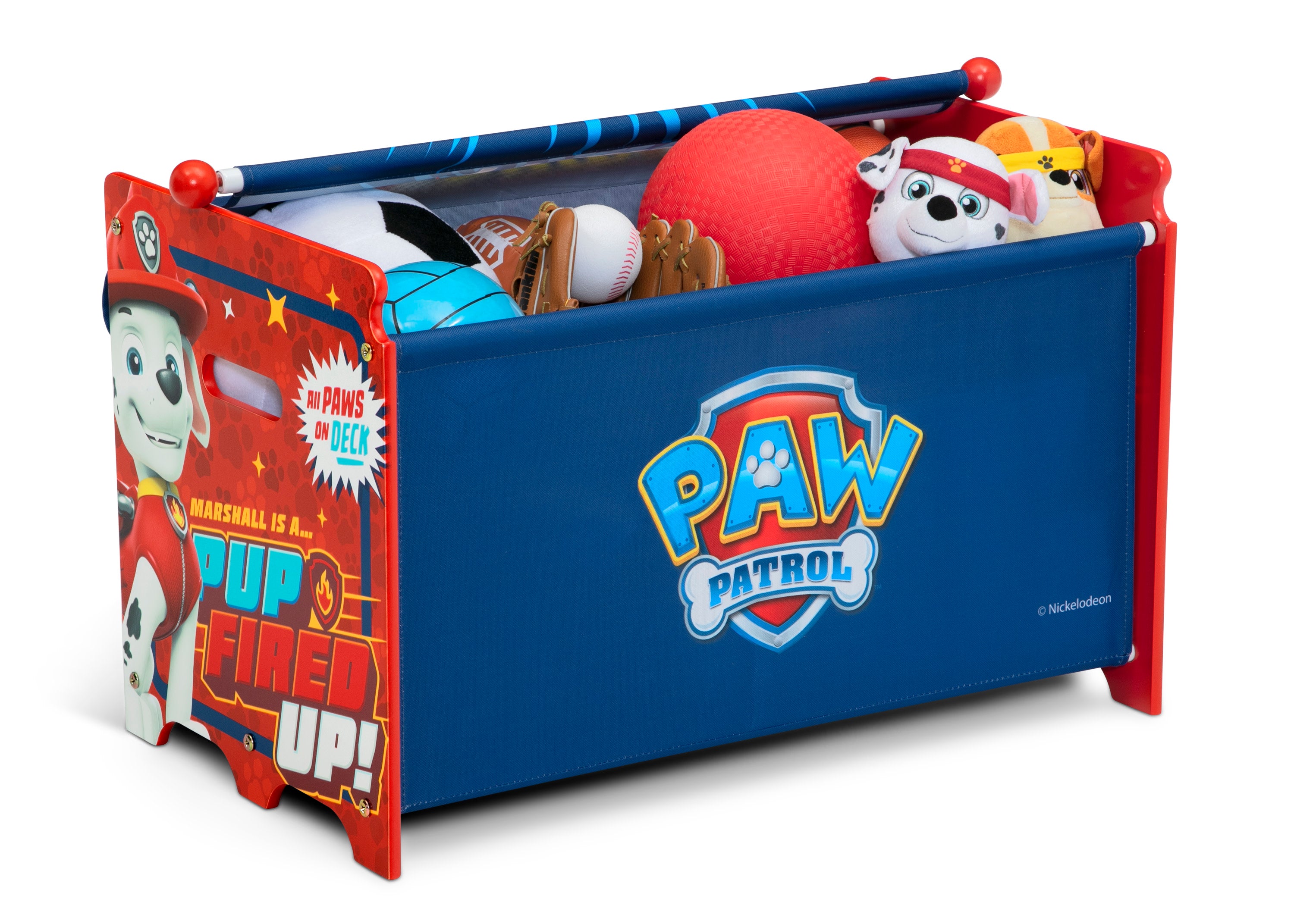 PAW Patrol Kids Toy Storage Box with Retractable Fabric Lid - Organize Toys, Books & Games in Playroom, Bedroom or Nursery
