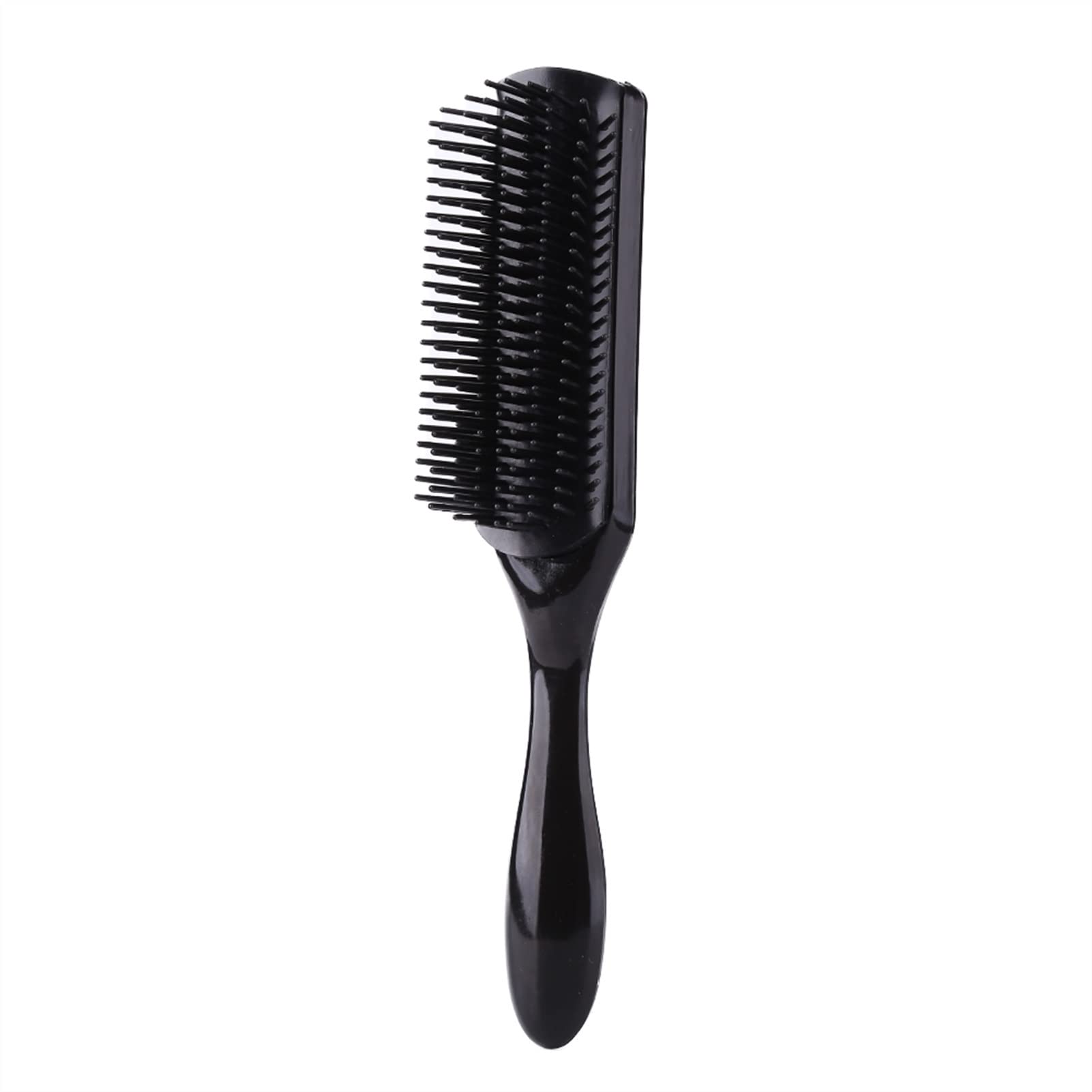 NFEGSIYA 9-Row Detangling Hair Brush for Women & Men - Styling Comb for Straight & Curly Hair with Scalp Massage - Detachable Hairbrush for Home, Barber & Salon Use (Black) - Perfect for Daily Styling & Relaxing Scalp Care
