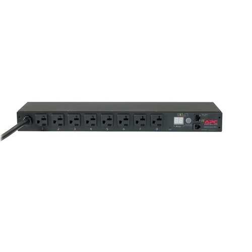 APC AP7801B 1U Metered Rack PDU Power Strip - 120V Rack-Mountable Power Distribution Unit with Integrated Cable for Server Racks & Data Centers