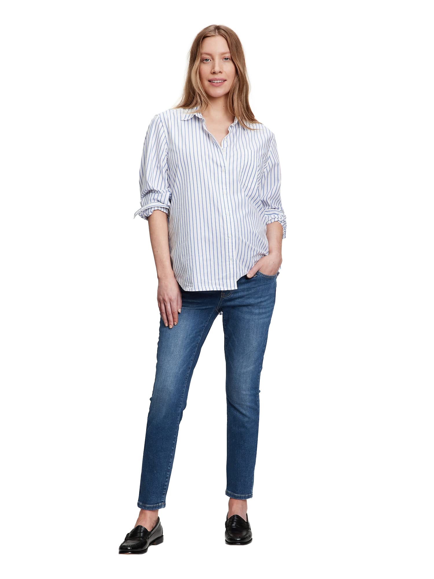 GAP Women's Maternity Waistband Full Panel True Skinny Jeans - Stretch Denim Pregnancy Pants for Comfort & Style | Perfect for Work, Casual Wear & Everyday Maternity Outfits