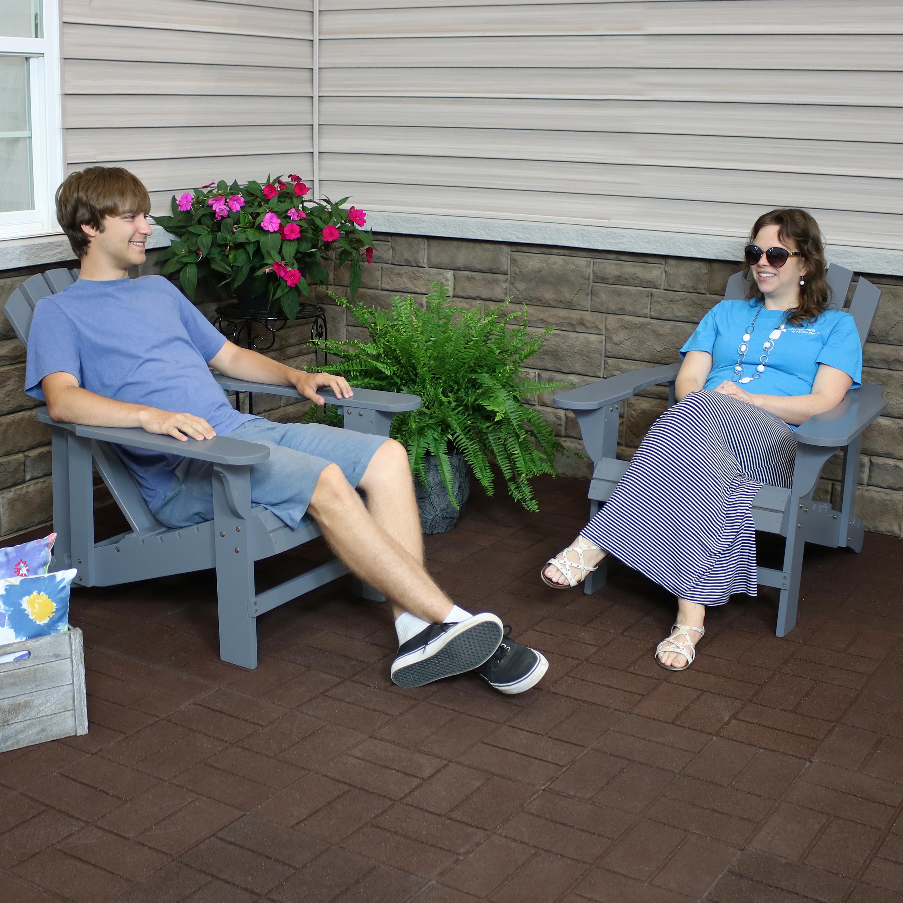 Premium Sunnydaze Wooden Outdoor Adirondack Chair with Adjustable Backrest - Comfortable Patio Furniture for Garden, Poolside & Backyard Relaxation