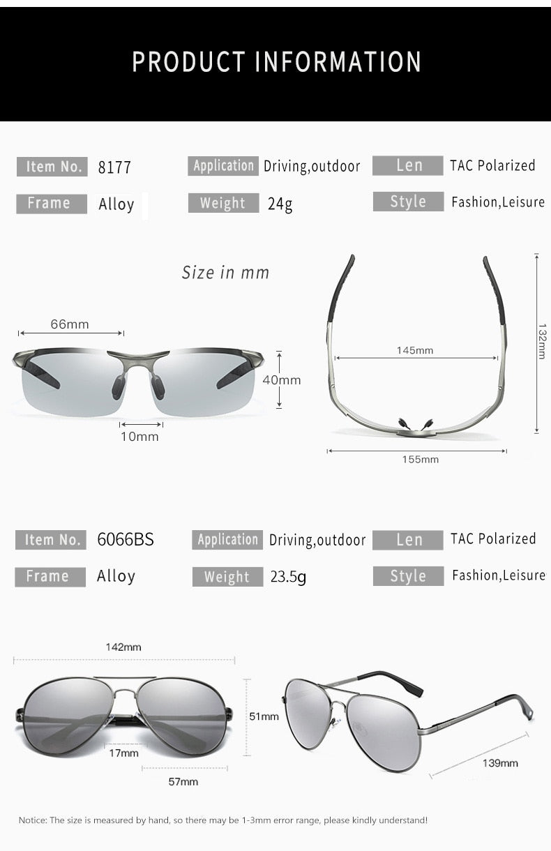 Aidien Unisex Full Rim Square Aluminum Magnesium Reading Glasses & Sunglasses B8177 - Lightweight Eyewear for Reading, Outdoor Activities, and Fashion Accessories