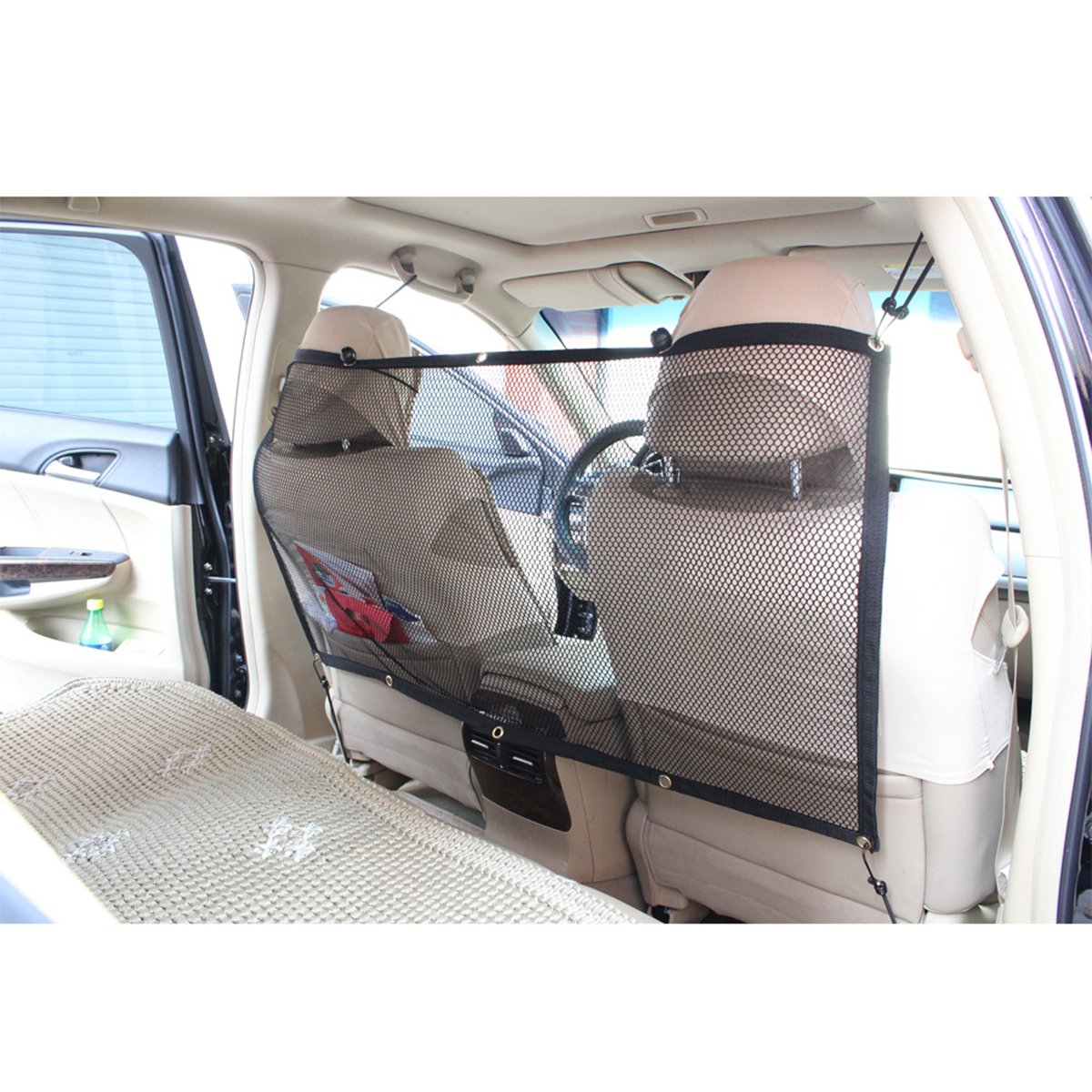 Pet Car Barrier Net - Heavy Duty Mesh Divider for Back Seat Safety, Travel & Crossover Vehicle Partition (Black) - Perfect for SUV, Sedan & Road Trips with Dogs