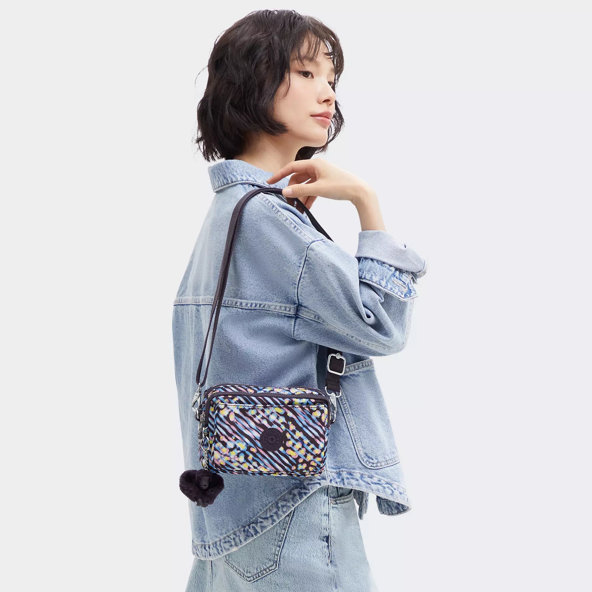 Kipling Abanu Multi-Printed Convertible Crossbody Bag - Stylish & Lightweight Undersea Lights Design | Perfect for Travel, Work & Everyday Use