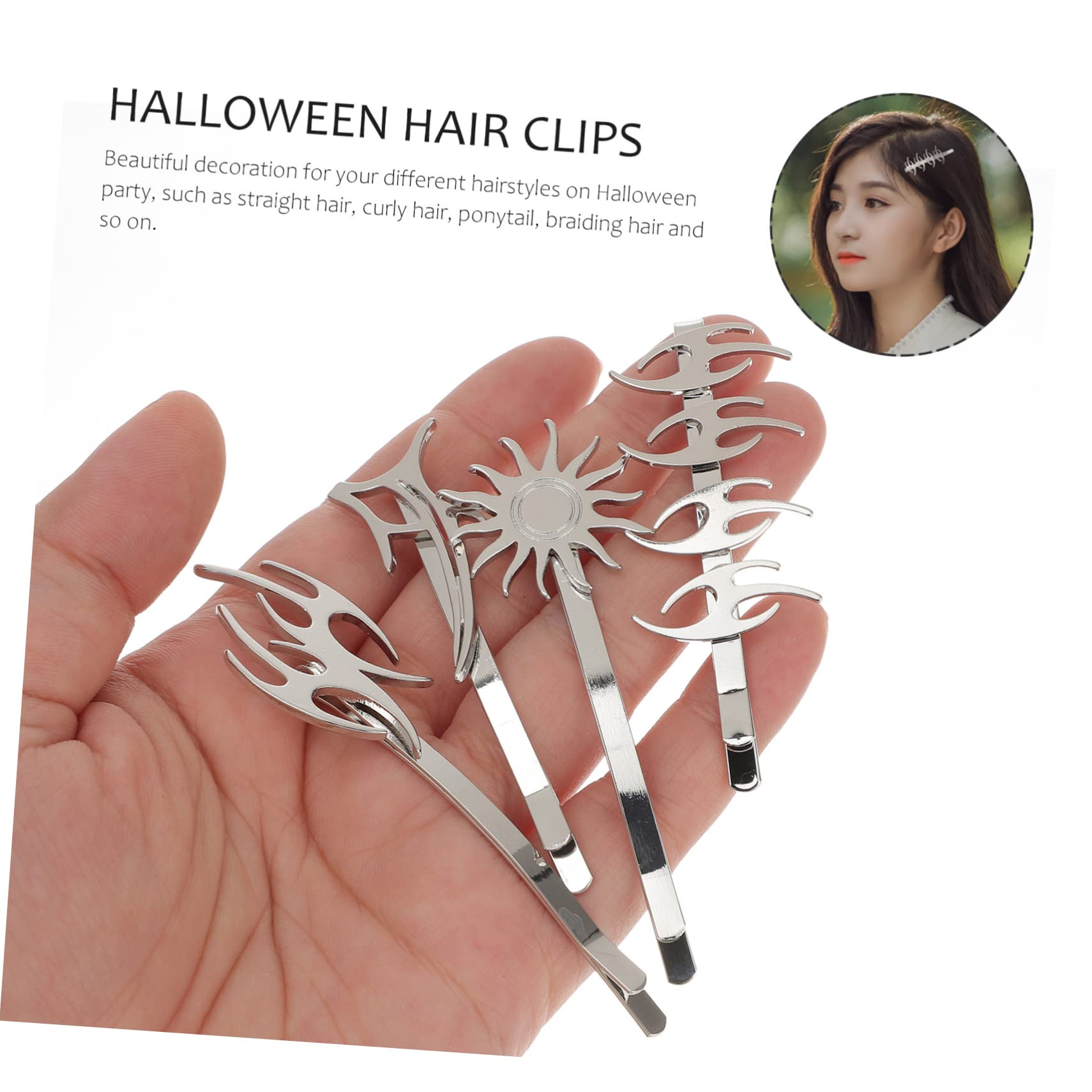Minkissy Stylish 4-Piece Halloween Hair Clips Set - Punk Fashion Hair Accessories for Women | Perfect for Costume Parties, Cosplay & Gothic Outfits