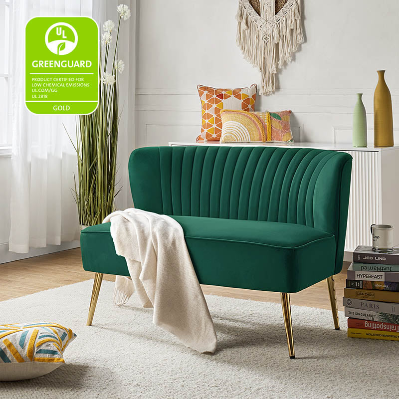 Bariana Velvet Loveseat - Soft & Luxurious Small Couch for Living Room, Bedroom, or Office - Perfect for Cozy Seating & Home Decor