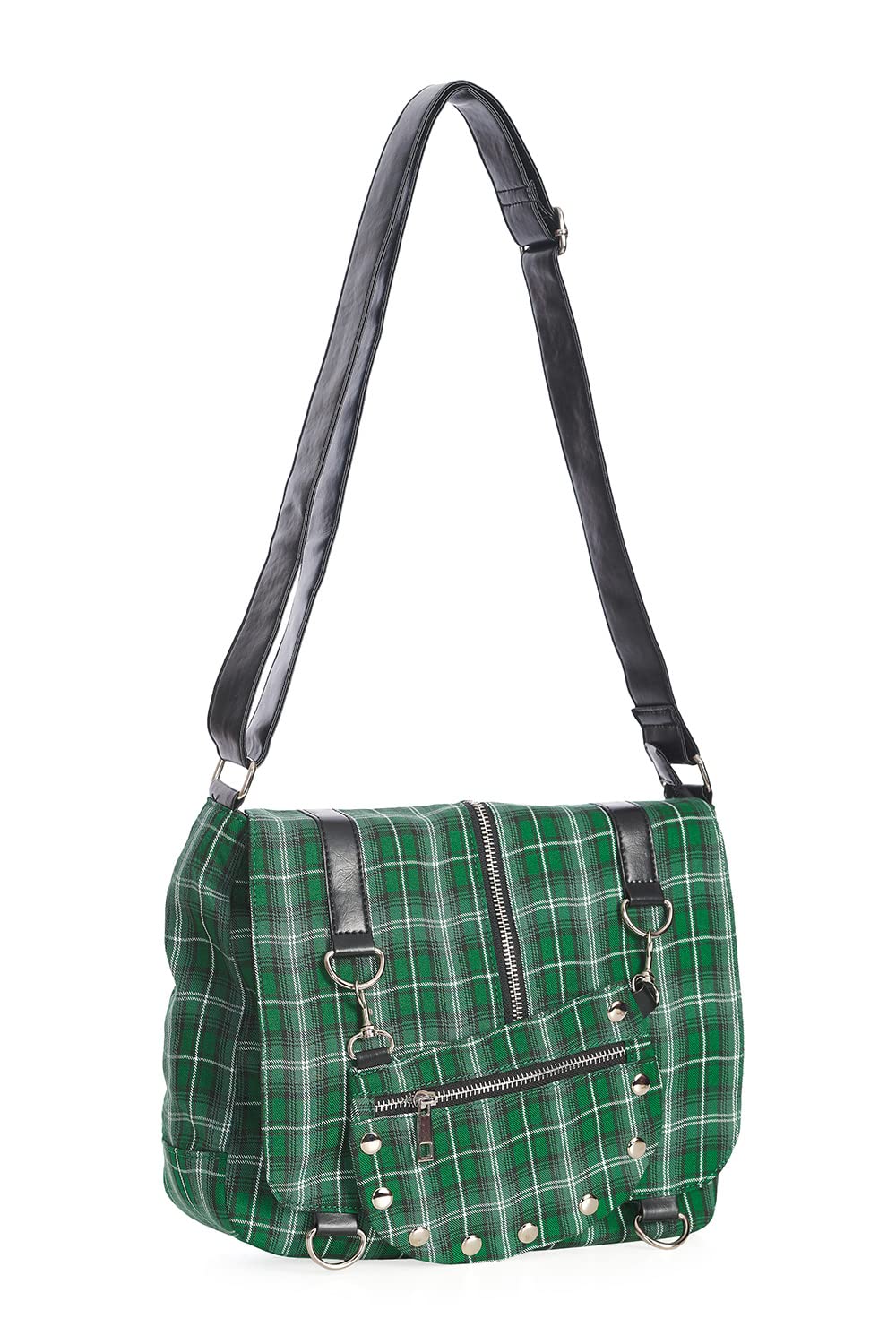 Stylish Punk Plaid Print Tartan Messenger Shoulder Bag for Women - Crossbody Handbag & Fashion Purse - Perfect for Daily Use, Work, Travel and Casual Outfits