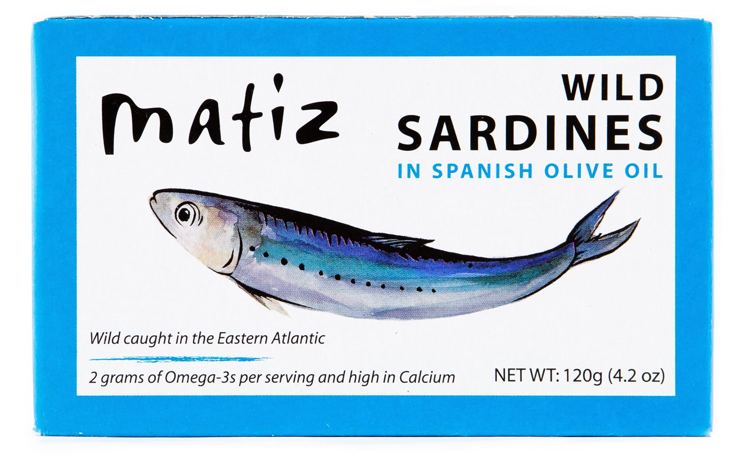 Matiz Sardines in Olive Oil - Wild Caught Spanish Gourmet Canned Fish (Pack of 25, 4.2oz Cans) | High Protein, Natural & Fresh | Perfect for Tapas, Snacks, Meals, Salads & Charcuterie Boards