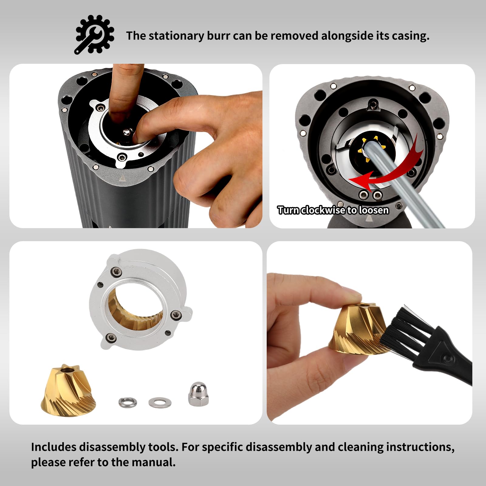 Premium Electric Burr Coffee Grinder - Professional Espresso Machine with 90 Grind Settings, 65g Single Dose Capacity | Ultra-Quiet & Compact Design | Stainless Steel Conical Burrs for Rich Flavor | Perfect for Pour Over, French Press, Cold Brew & Home Baristas
