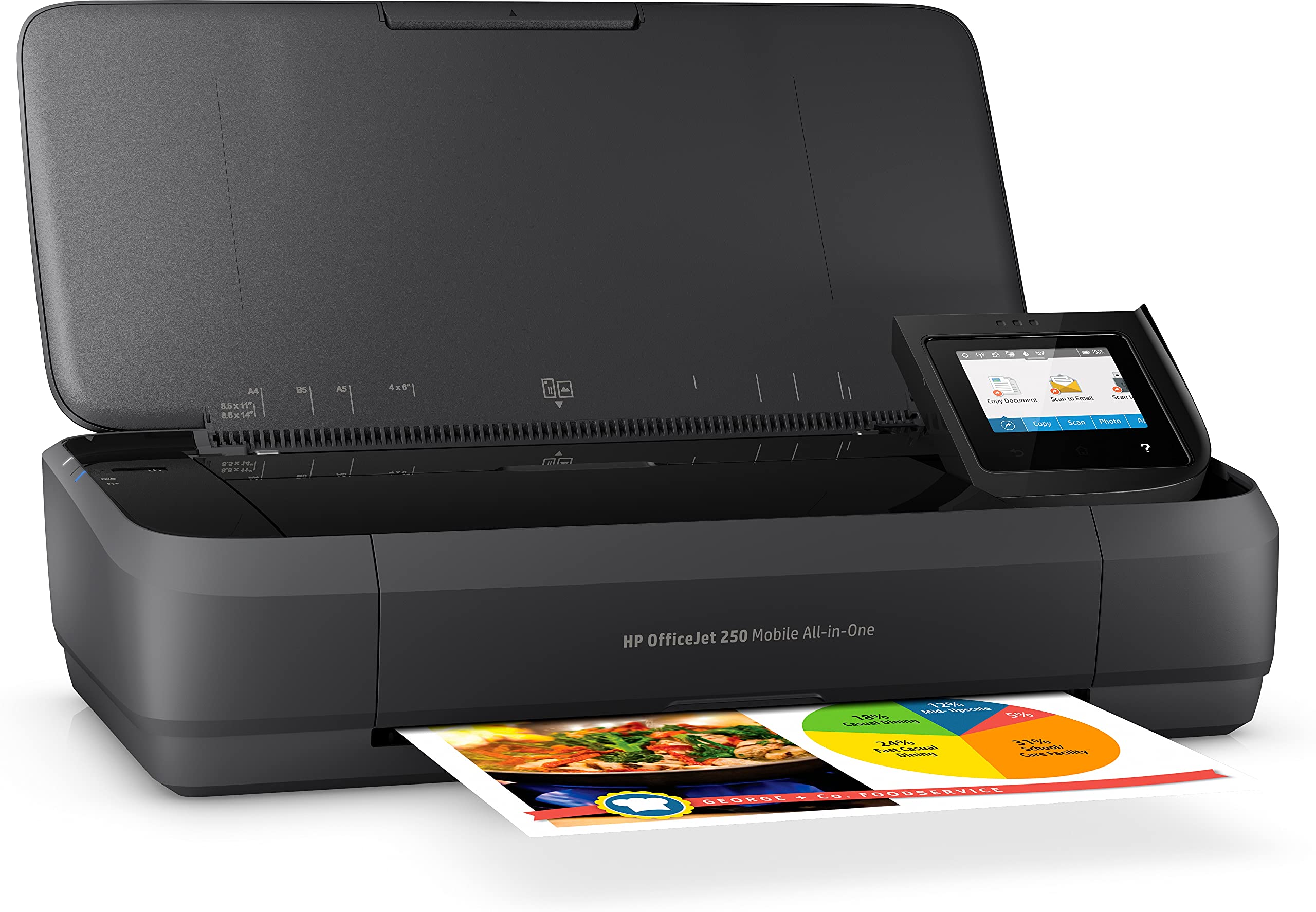 HP Officejet 250 Mobile All-in-One Printer - Wireless, Scanner, Copier with WLAN, HP ePrint, WiFi Direct, USB - 4800 x 1200 dpi High Resolution - Compact for Home Office & Business Travel - Black