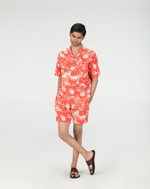 Men's Heavy Cotton Shorts in Red - Comfortable Casual Wear for Summer & Gym
