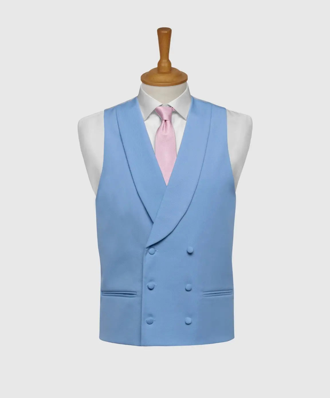 LA Smith Ascot Double Breasted Fine Wool Formal Waistcoat for Men - Elegant Wedding, Prom & Business Attire